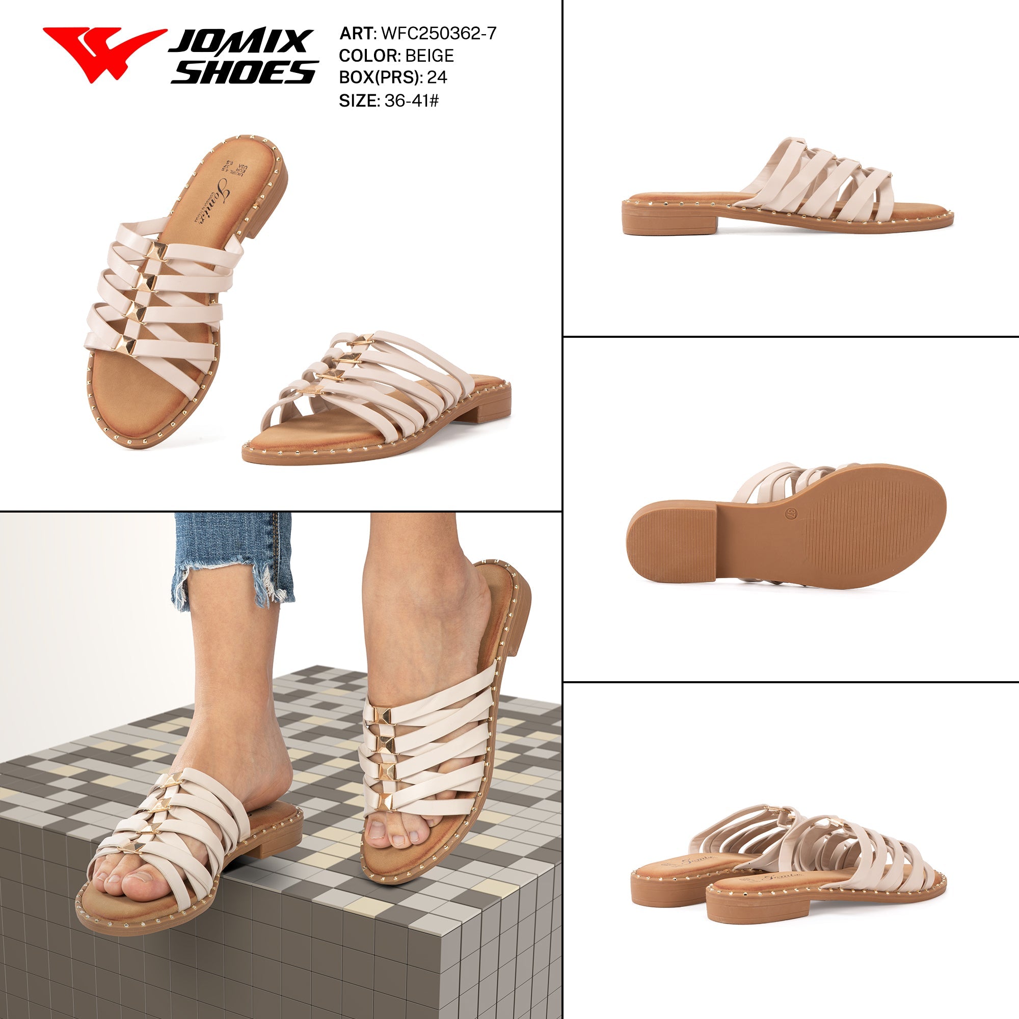 Ciabatte Tacco Basso Wfc250362 - 7 - Fornitura all'ingrosso di Ciabatte Donna da Jomix Shoes B2B