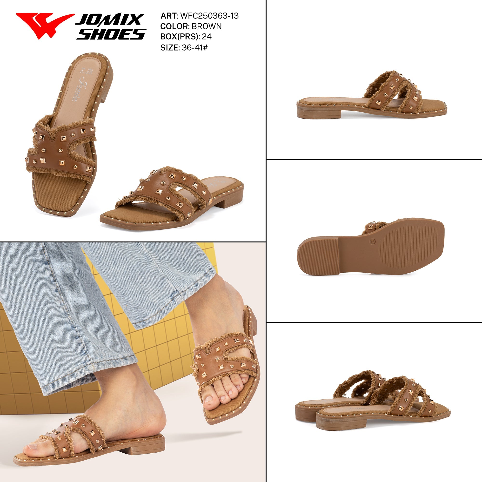 Ciabatte Tacco Basso Wfc250363 - 13 - Fornitura all'ingrosso di Sandali Donna da Jomix Shoes B2B