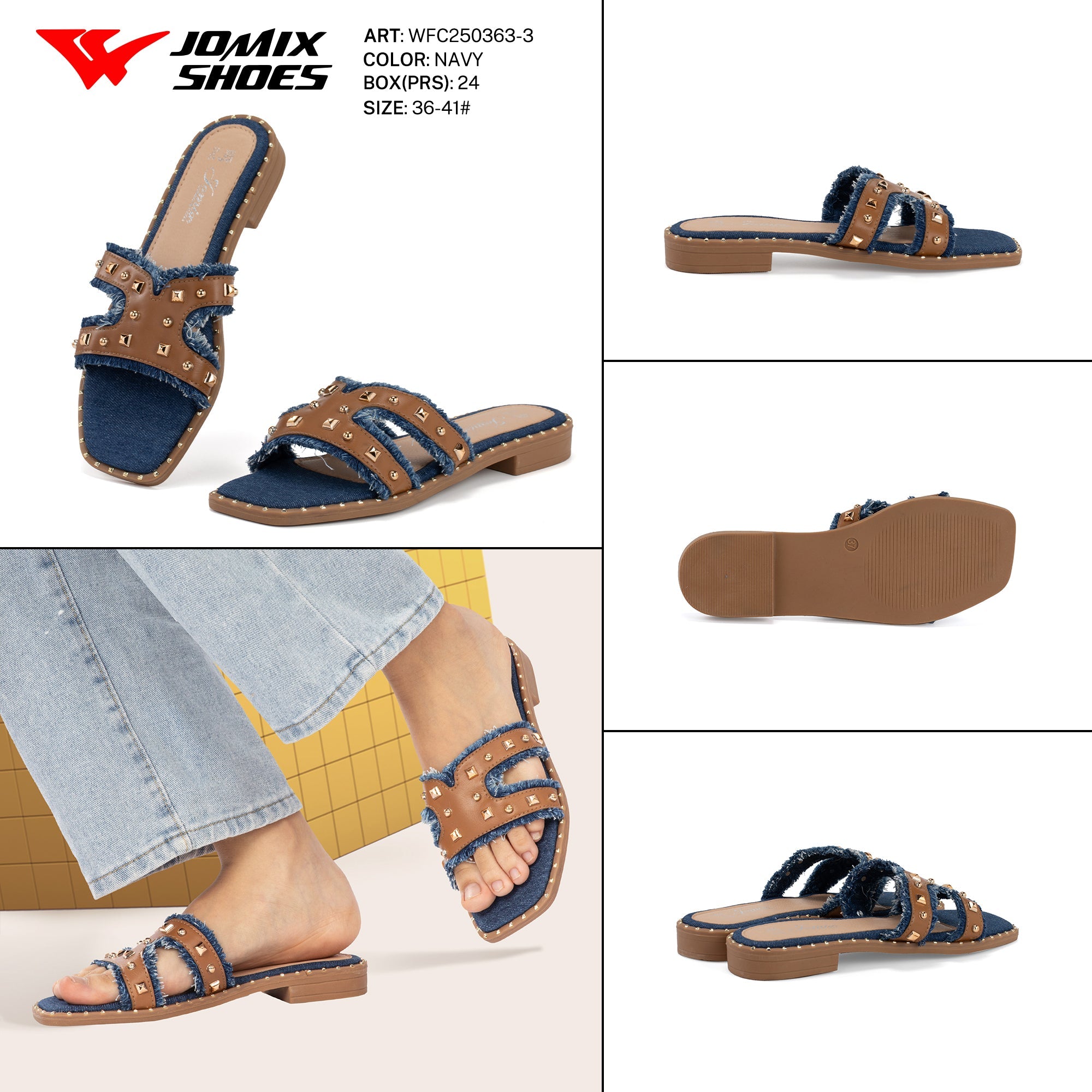 Ciabatte Tacco Basso Wfc250363 - 3 - Fornitura all'ingrosso di Ciabatte Donna da Jomix Shoes B2B