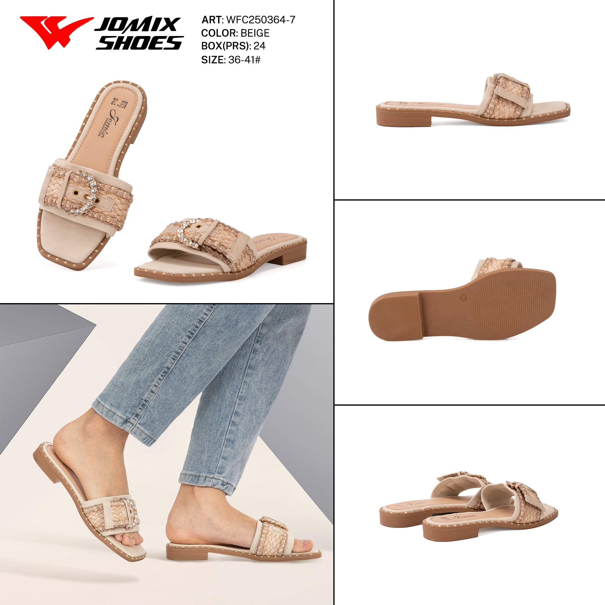 Ciabatte Tacco Basso Wfc250364 - 7 - Fornitura all'ingrosso di Ciabatte Donna da Jomix Shoes B2B
