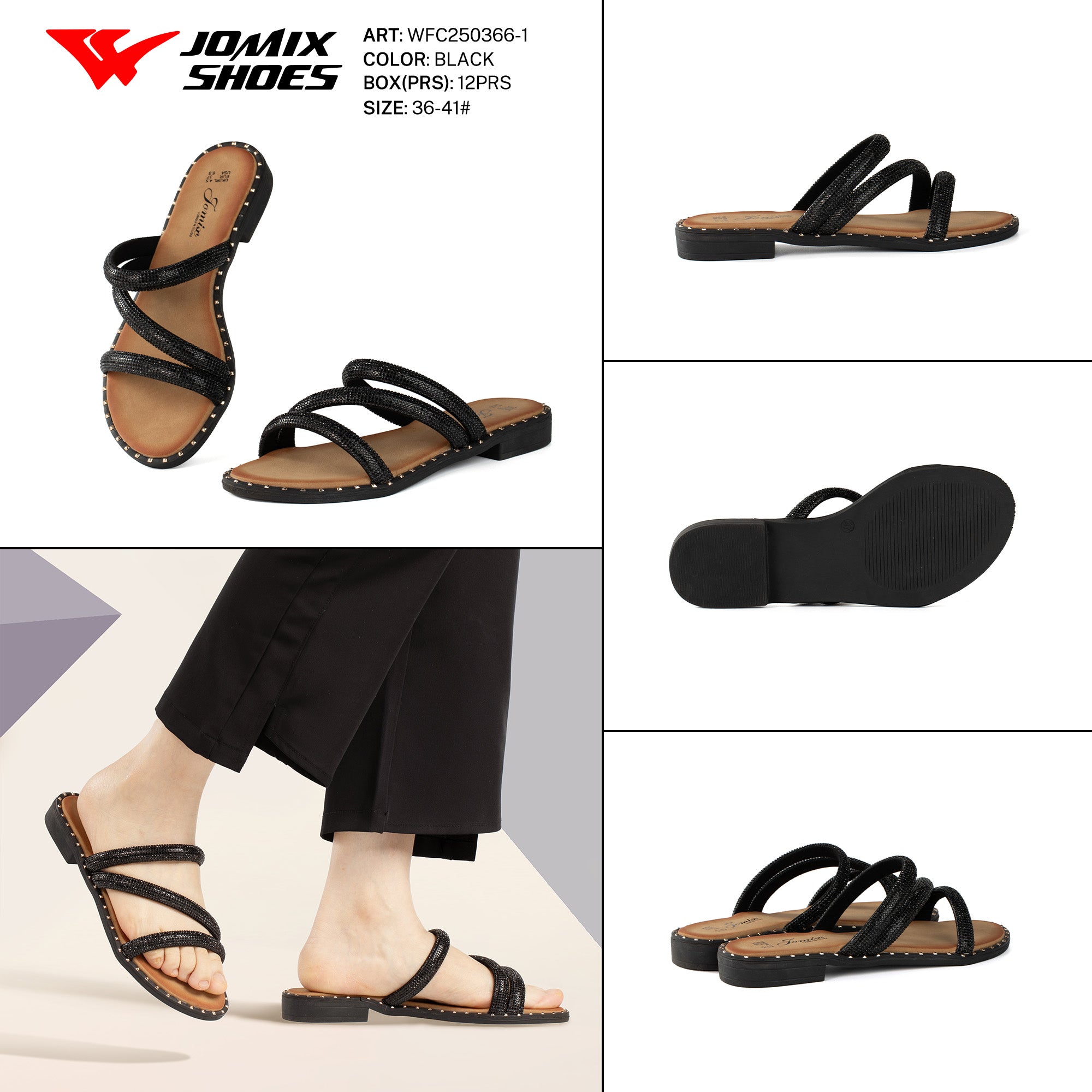 Ciabatte Tacco Basso Wfc250366 - 1 - Fornitura all'ingrosso di Sandali Donna da Jomix Shoes B2B