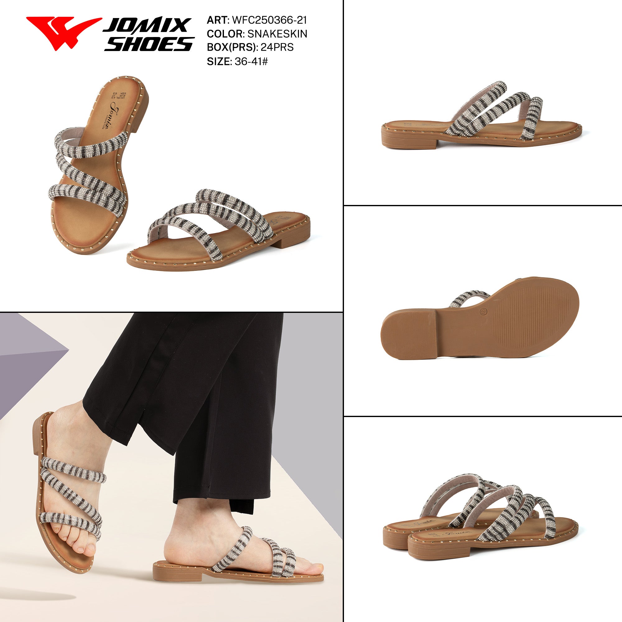 Ciabatte Tacco Basso Wfc250366 - 21 - Fornitura all&#39;ingrosso di Sandali Donna da Jomix Shoes B2B