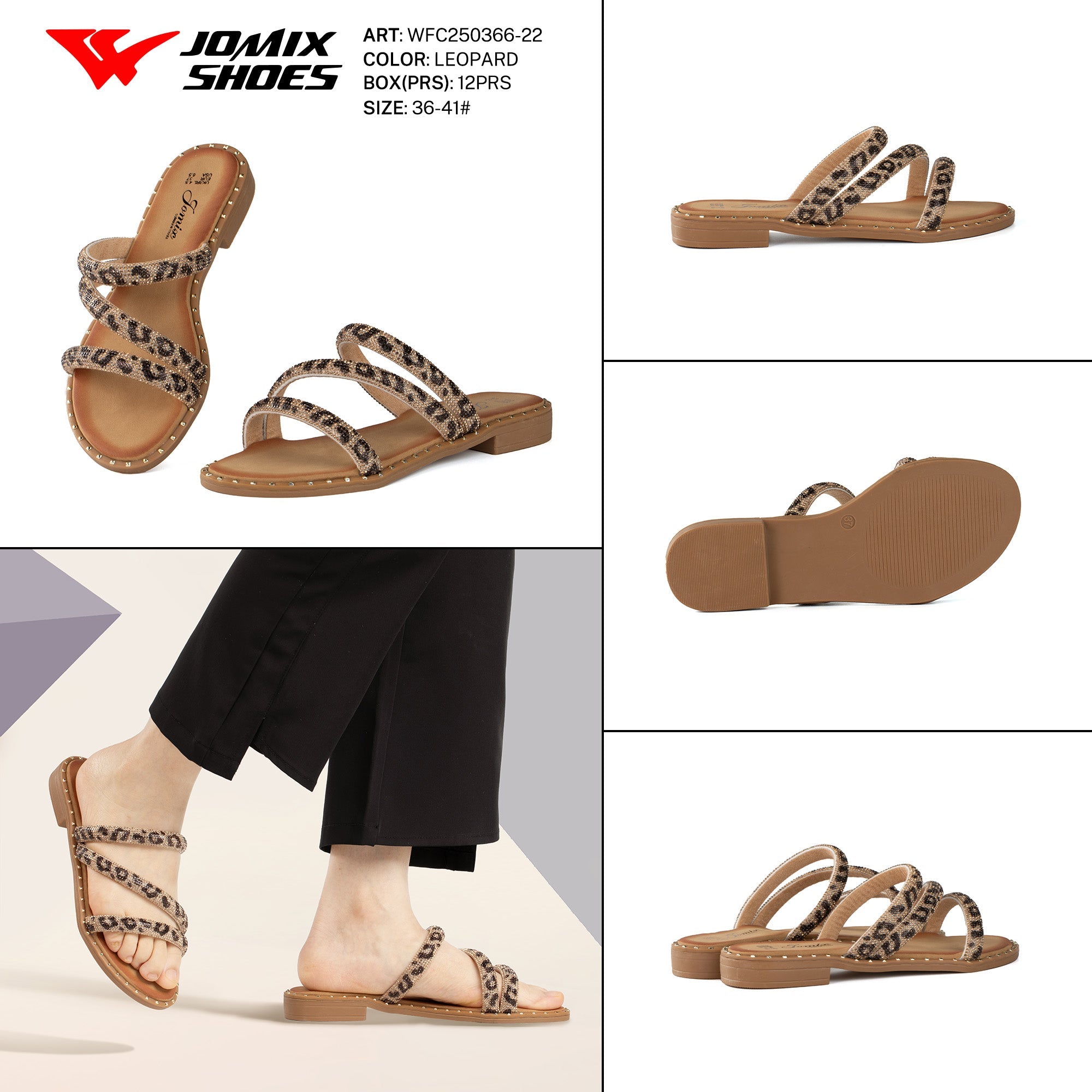 Ciabatte Tacco Basso Wfc250366 - 22 - Fornitura all'ingrosso di Sandali Donna da Jomix Shoes B2B