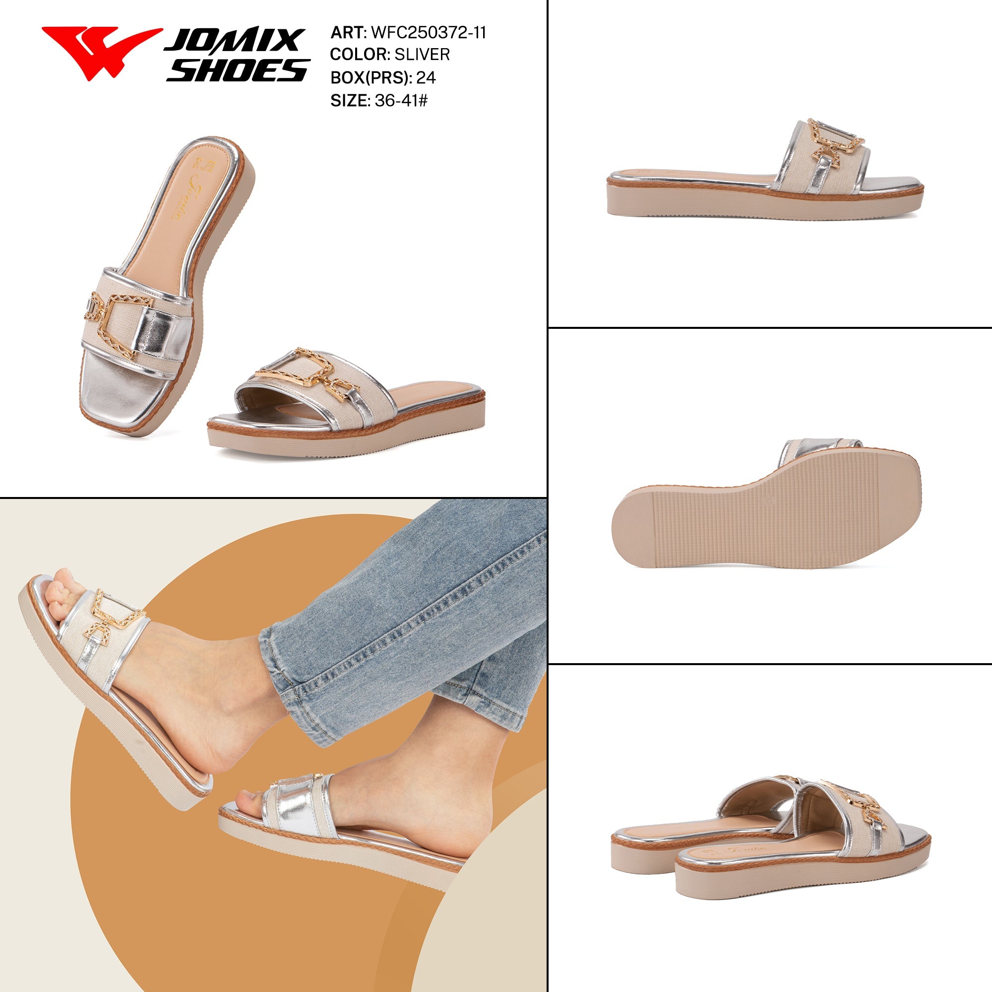 Ciabatte Tacco Basso Wfc250372 - 11 - Fornitura all'ingrosso di Sandali Donna da Jomix Shoes B2B