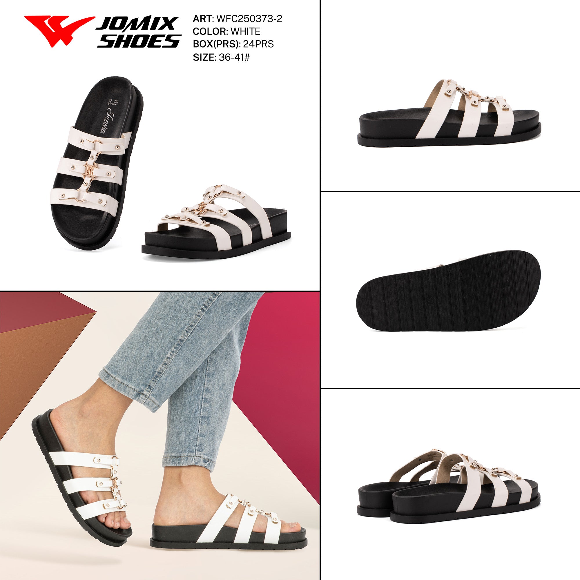 Ciabatte Tacco Basso Wfc250373 - 2 - Fornitura all'ingrosso di Sandali Donna da Jomix Shoes B2B