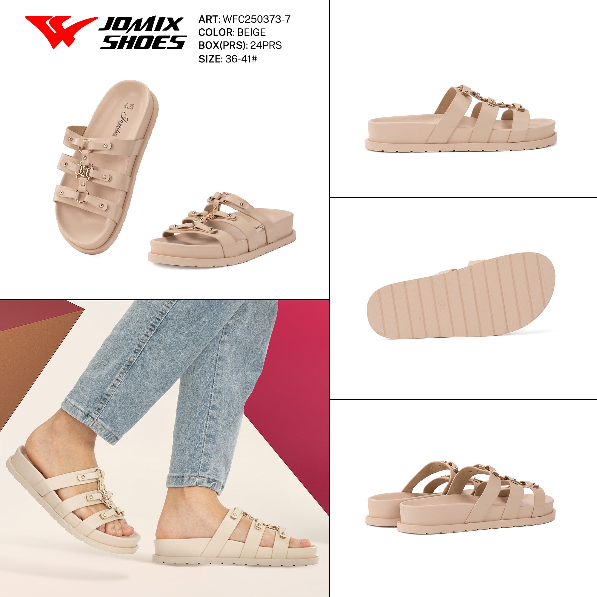 Ciabatte Tacco Basso Wfc250373 - 7 - Fornitura all'ingrosso di Sandali Donna da Jomix Shoes B2B