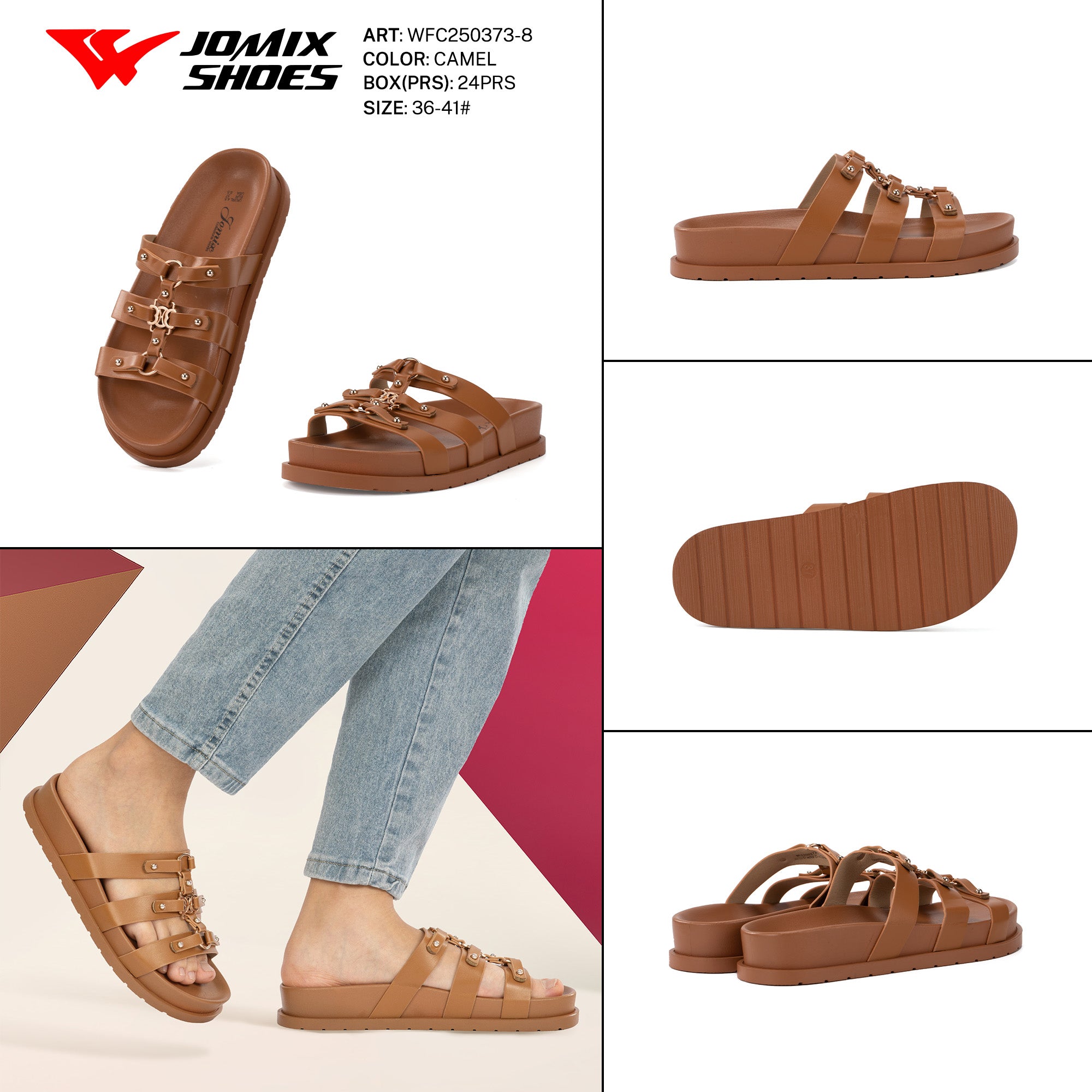 Ciabatte Tacco Basso Wfc250373 - 8 - Fornitura all'ingrosso di Sandali Donna da Jomix Shoes B2B