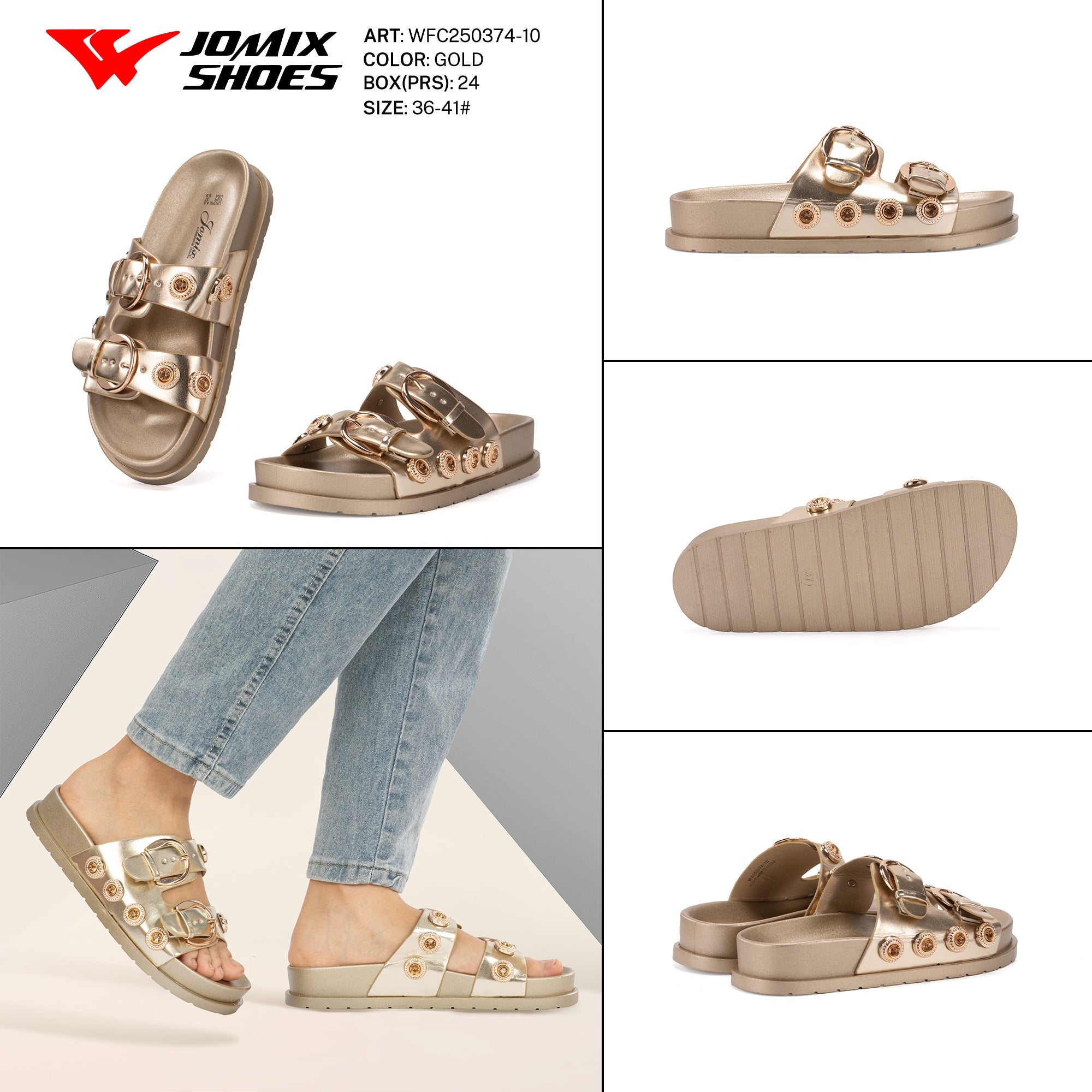 Ciabatte Tacco Basso Wfc250374 - 10 - Fornitura all'ingrosso di Sandali Donna da Jomix Shoes B2B