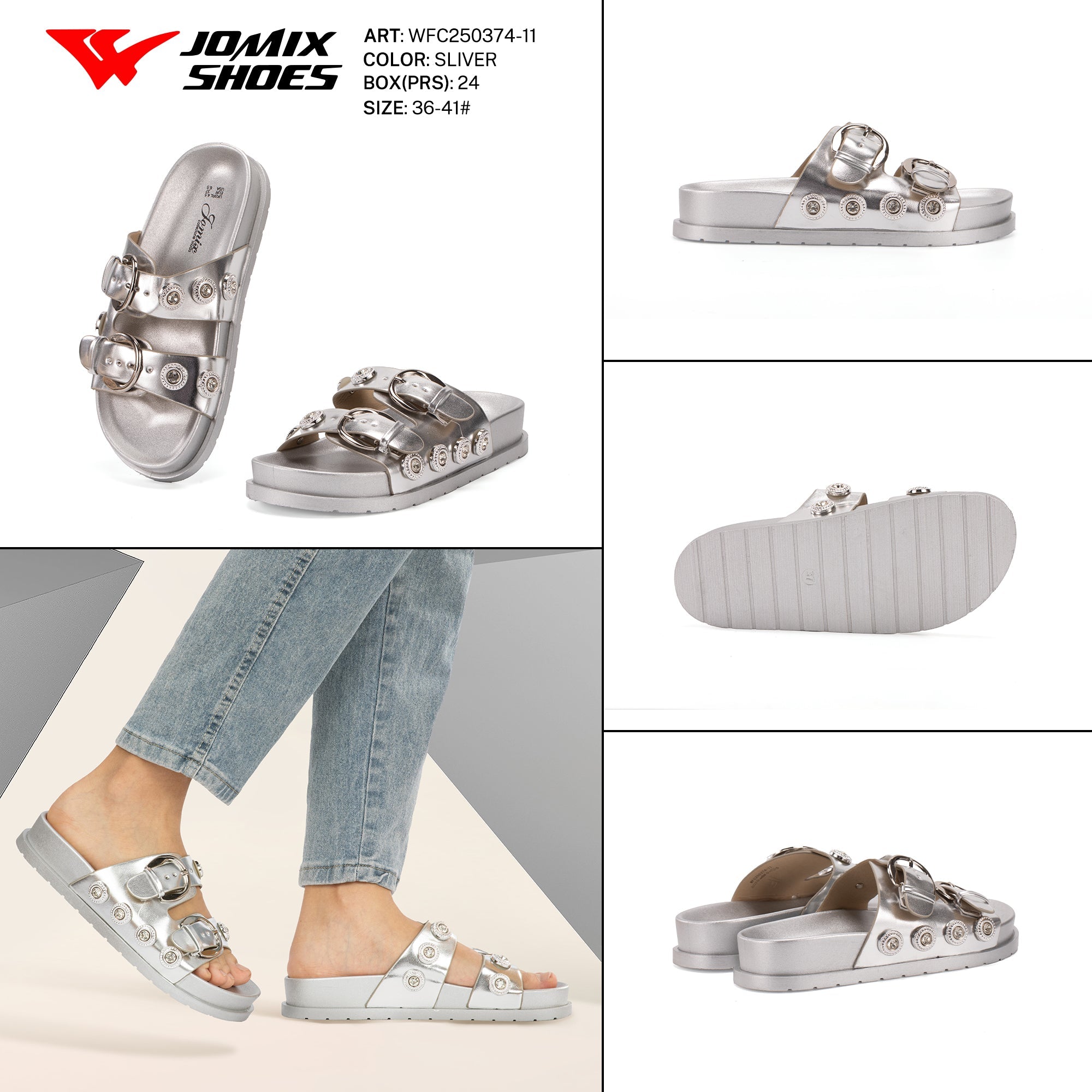 Ciabatte Tacco Basso Wfc250374 - 11 - Fornitura all'ingrosso di Ciabatte Donna da Jomix Shoes B2B