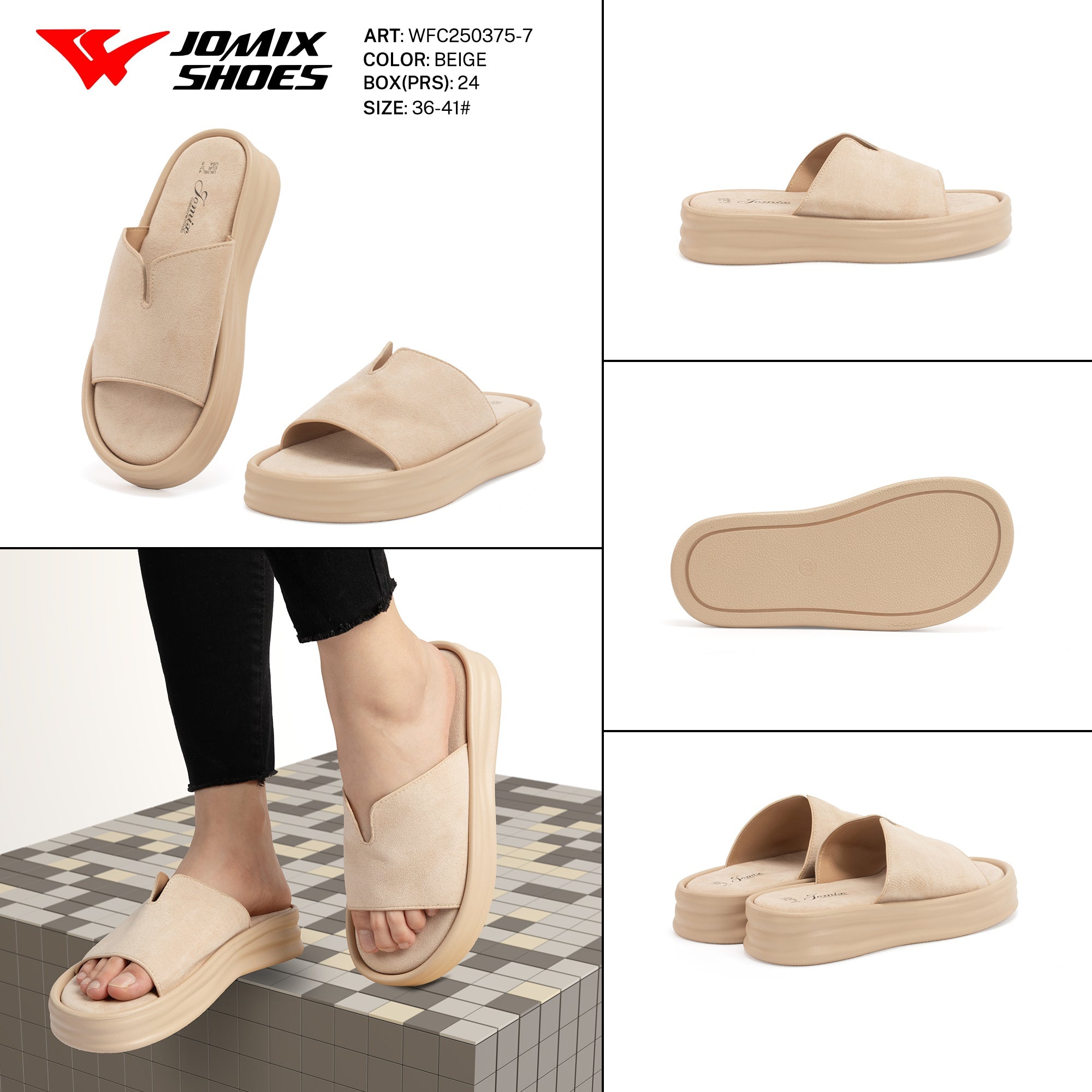 Ciabatte Tacco Basso Wfc250375 - 7 - Fornitura all'ingrosso di Sandali Donna da Jomix Shoes B2B