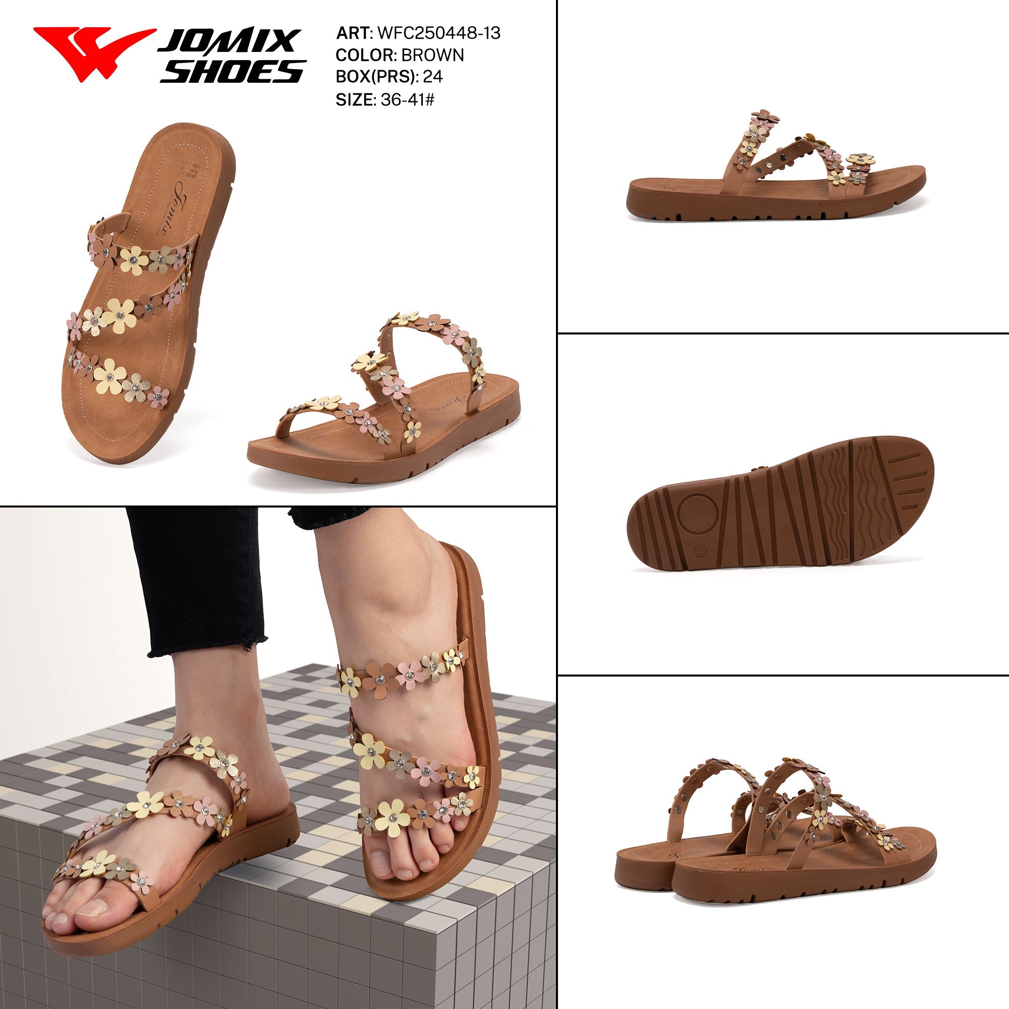 Ciabatte Tacco Basso Wfc250448 - 13 - Fornitura all'ingrosso di Sandali Donna da Jomix Shoes B2B