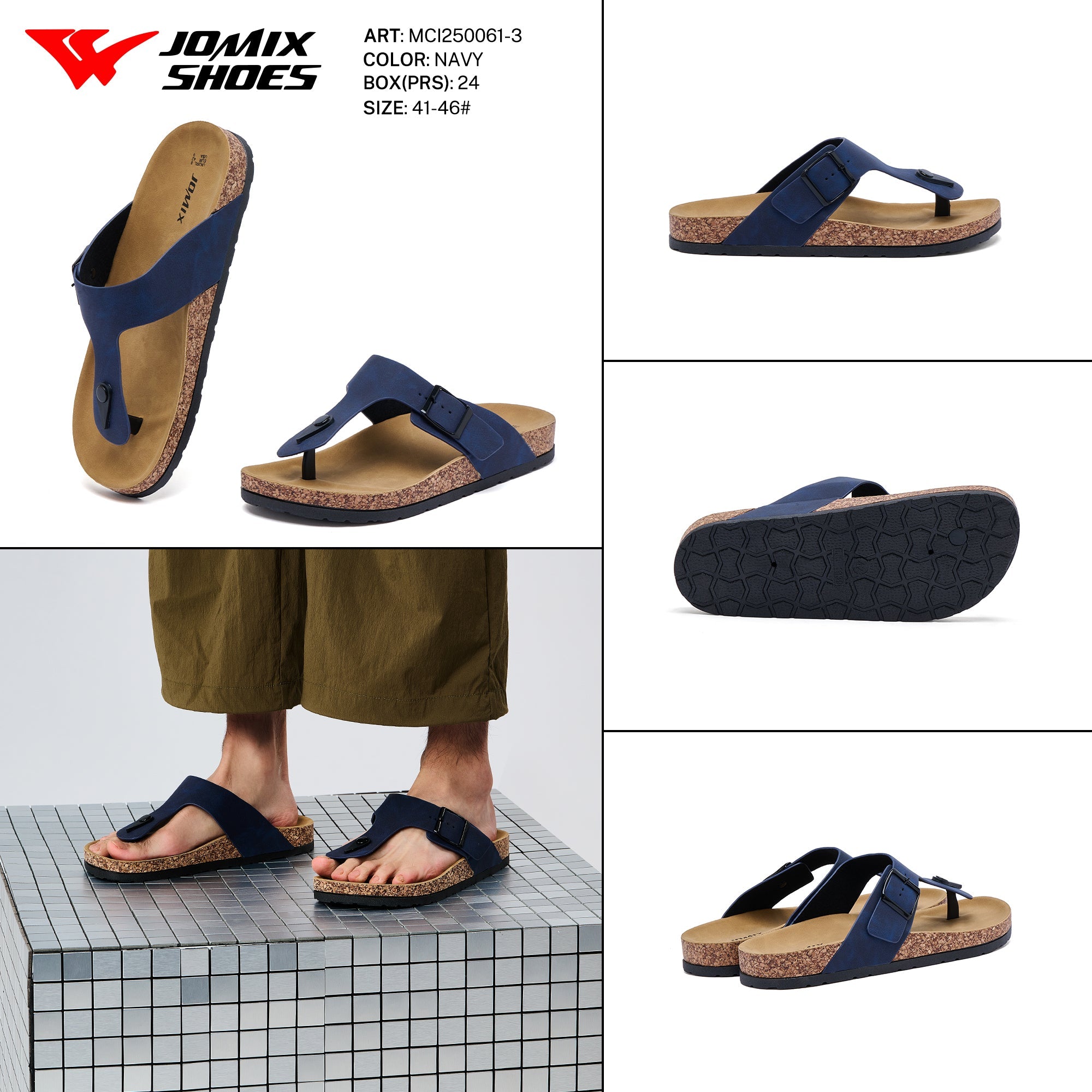 Ciabatte Uomo Aperte Mci250061 - 3 - Fornitura all'ingrosso di Sandali Uomo da Jomix Shoes B2B