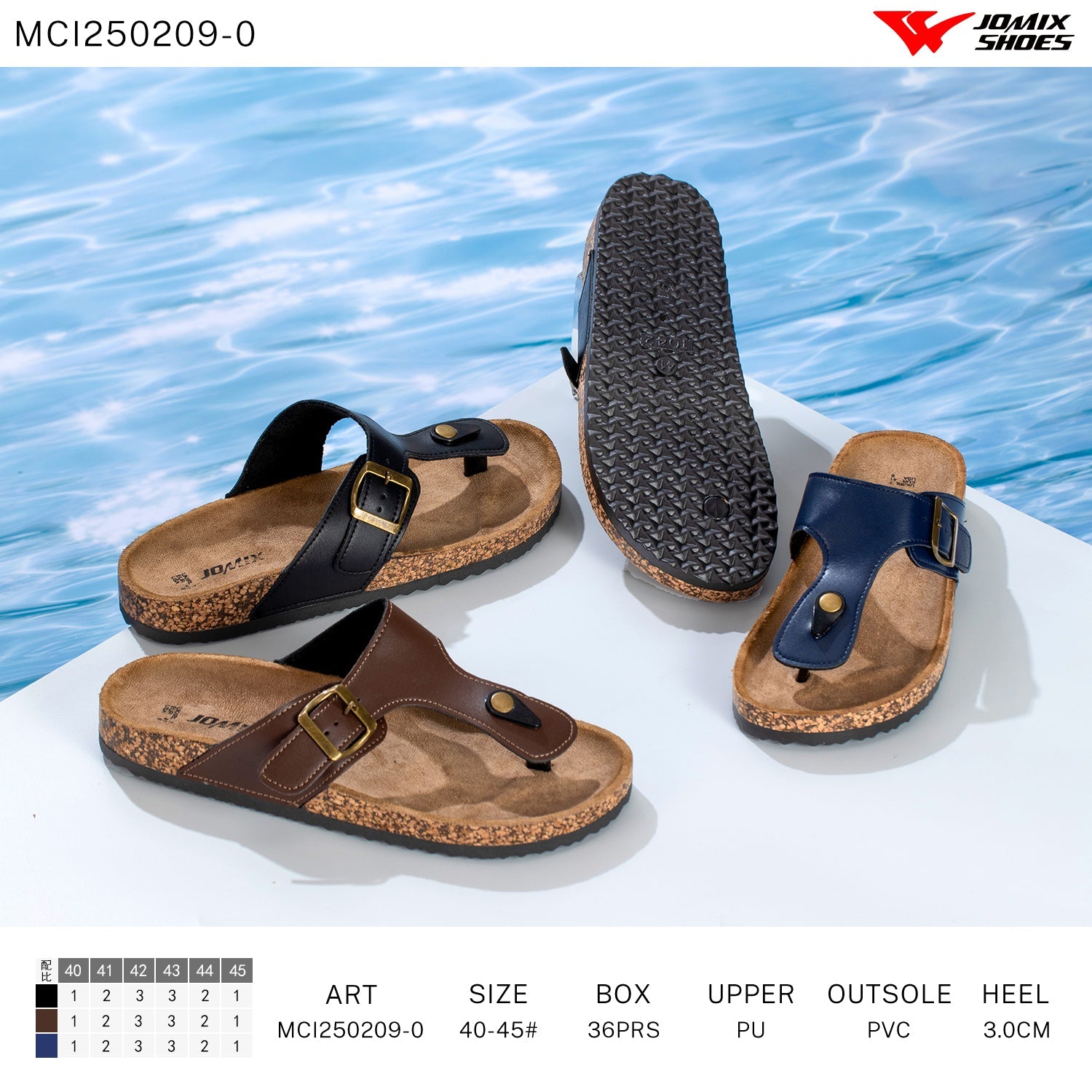 Ciabatte Uomo Aperte Mci250209 - 0 - Fornitura all&#39;ingrosso di Ciabatte Uomo da Jomix Shoes B2B