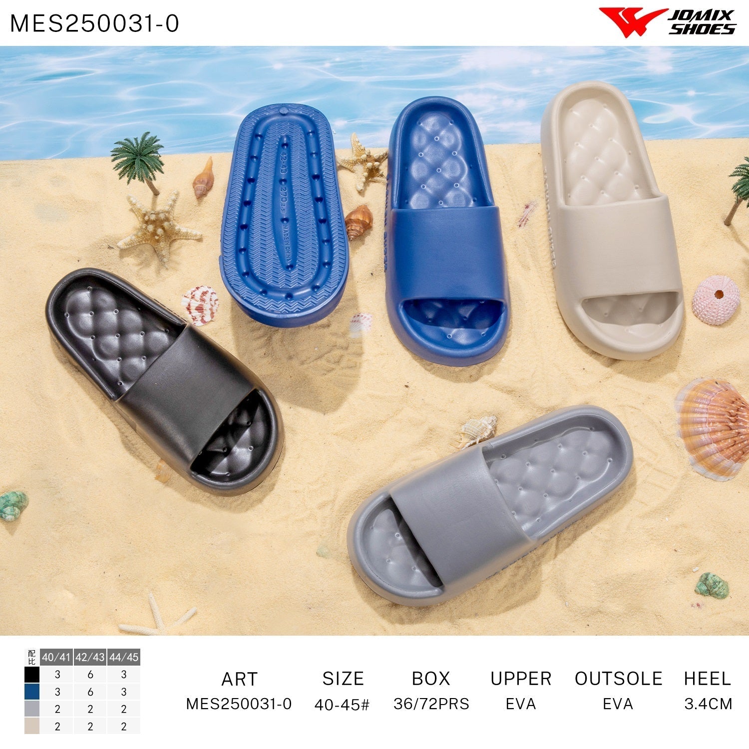 Ciabatte Uomo Mix Colore Mes250031 - 0 - Fornitura all'ingrosso di Ciabatte Uomo da Jomix Shoes B2B