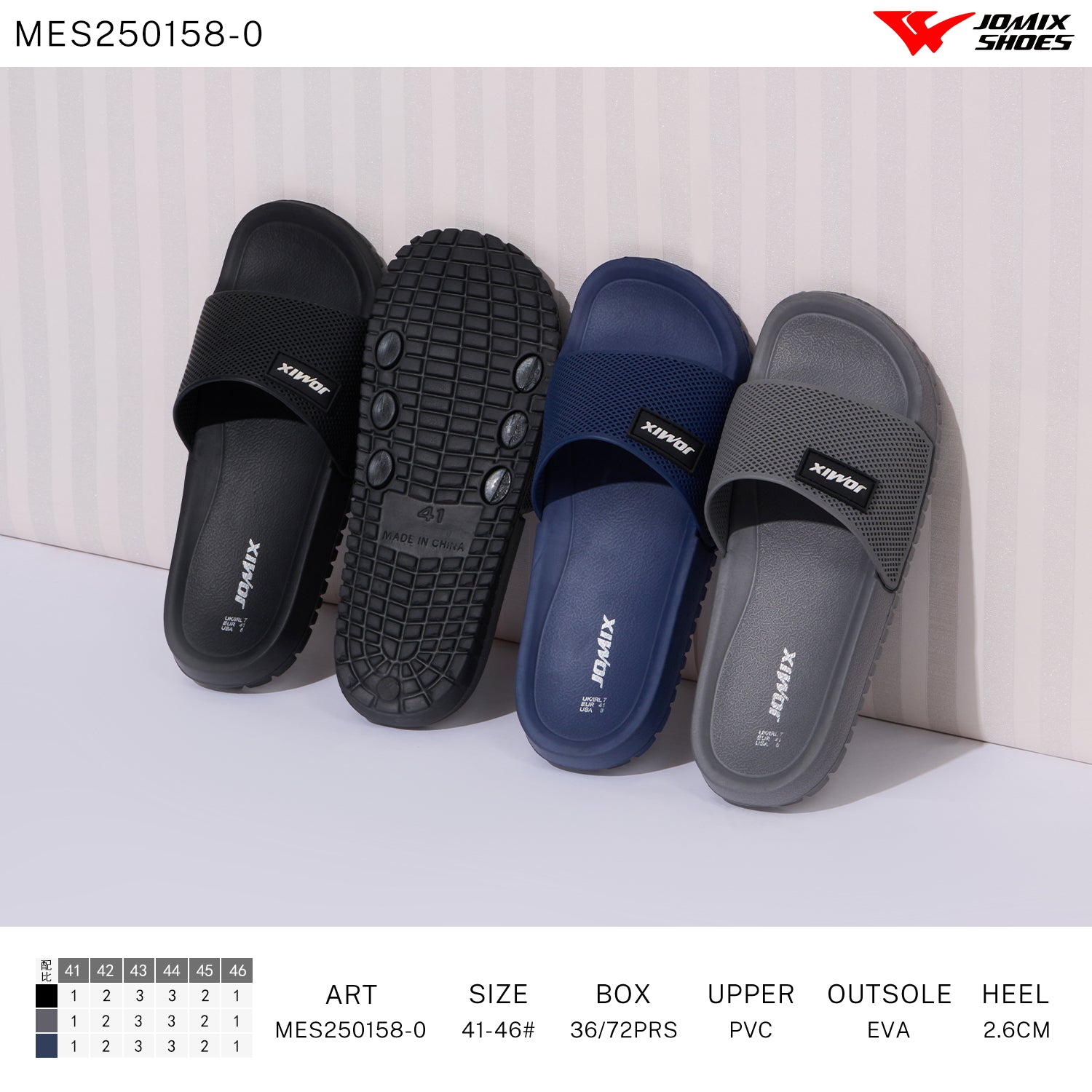 Ciabatte Uomo Mix Colore Mes250158 - 0 - Fornitura all&#39;ingrosso di Ciabatte Uomo da Jomix Shoes B2B