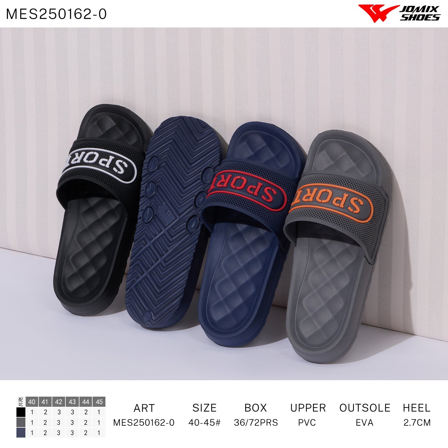 Ciabatte Uomo Mix Colore Mes250162 - 0 - Fornitura all'ingrosso di Ciabatte Uomo da Jomix Shoes B2B
