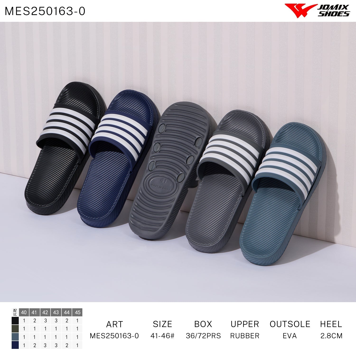 Ciabatte Uomo Mix Colore Mes250163 - 0 - Fornitura all'ingrosso di Ciabatte Uomo da Jomix Shoes B2B