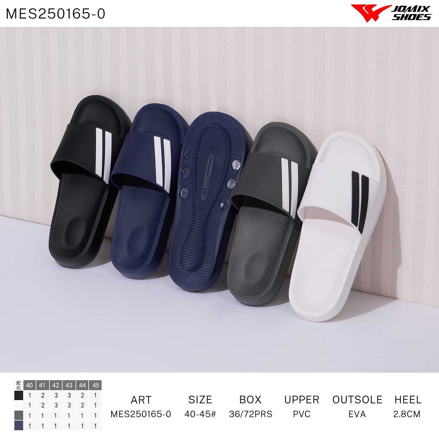 Ciabatte Uomo Mix Colore Mes250165 - 0 - Fornitura all'ingrosso di Ciabatte Uomo da Jomix Shoes B2B