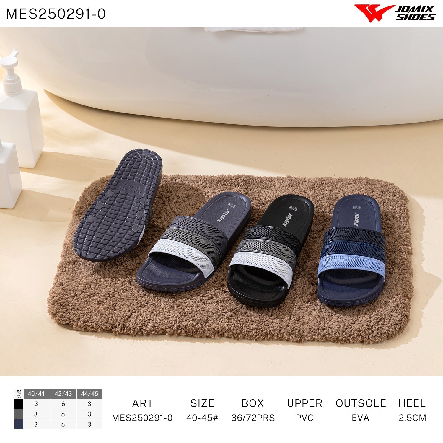 Ciabatte Uomo Mix Colore Mes250291 - 0 - Fornitura all'ingrosso di Ciabatte Uomo da Jomix Shoes B2B