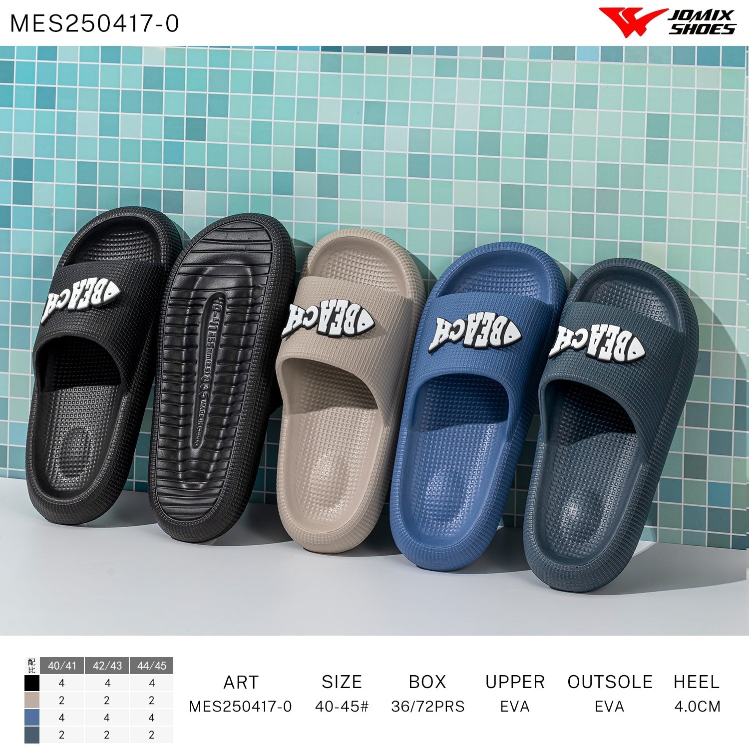 Ciabatte Uomo Mix Colore Mes250417 - 0 - Fornitura all'ingrosso di Ciabatte Uomo da Jomix Shoes B2B