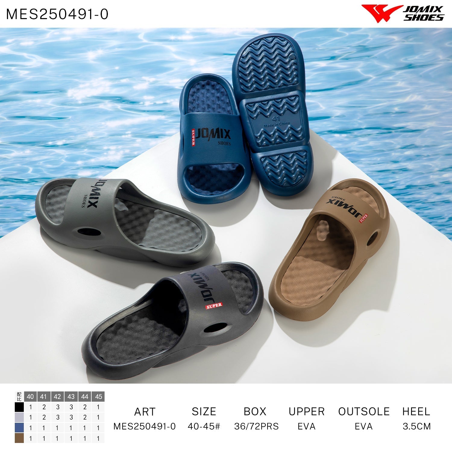 Ciabatte Uomo Mix Colore Mes250491 - 0 - Fornitura all'ingrosso di Ciabatte Uomo da Jomix Shoes B2B