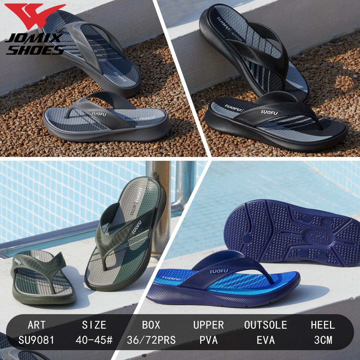 Infradito Uomo LuoFu SU9081 - Fornitura all'ingrosso di Infradito Uomo da Jomix Shoes B2B