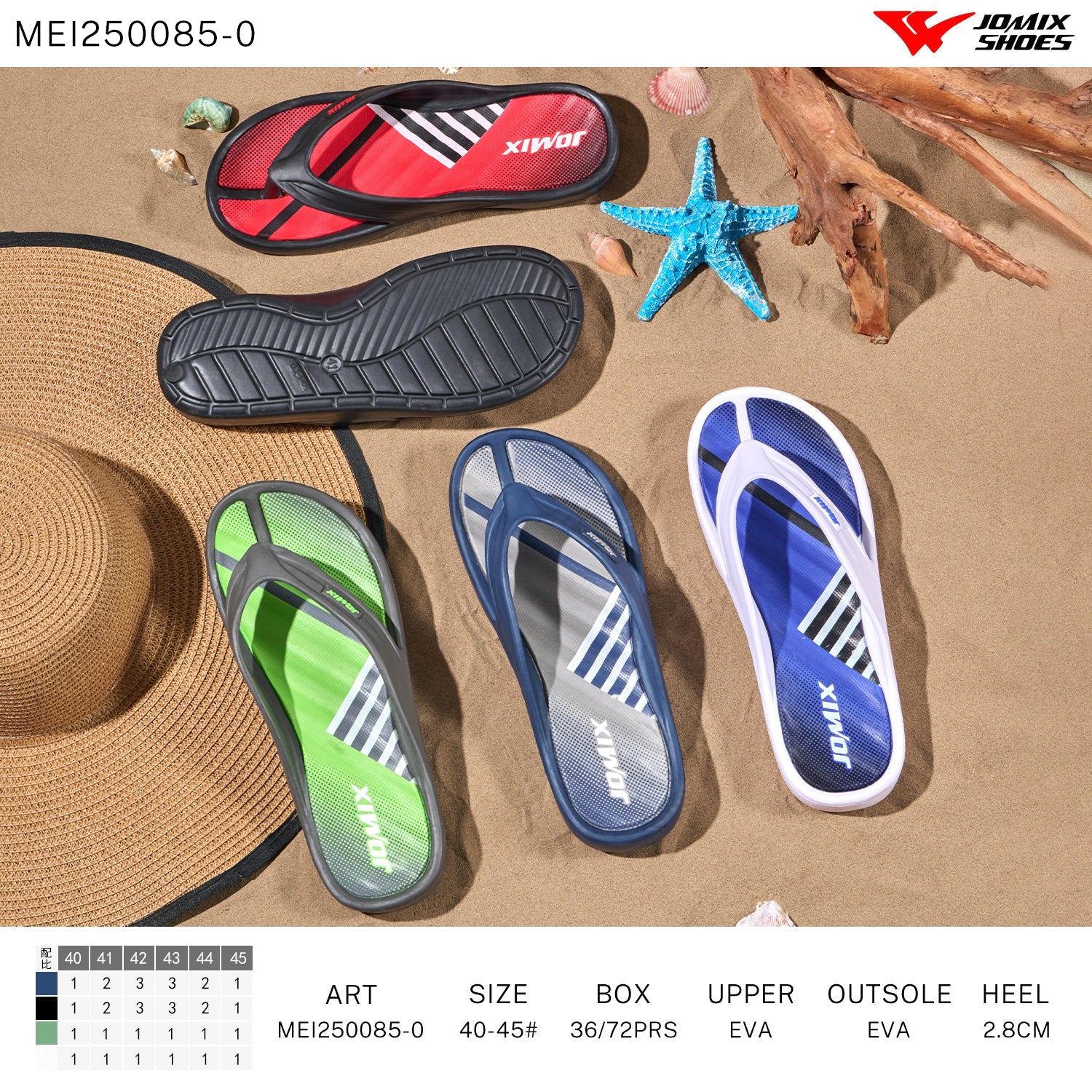 Infradito Uomo Mix Colore Mei250085 - 0 - Fornitura all'ingrosso di infradito Uomo da Jomix Shoes B2B