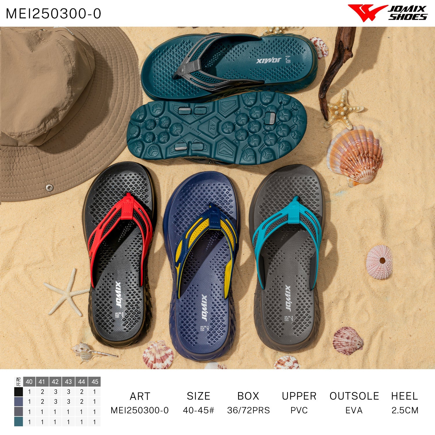 Infradito Uomo Mix Colore Mei250300 - 0 - Fornitura all'ingrosso di infradito uomo da Jomix Shoes B2B