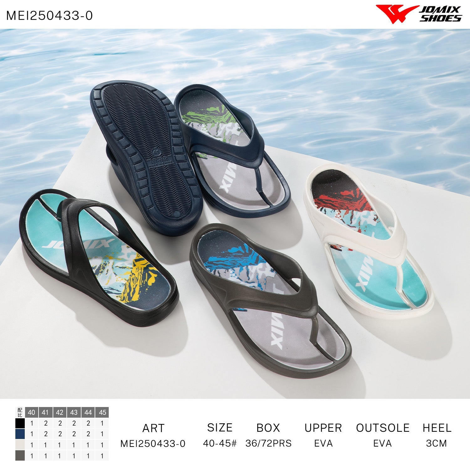 Infradito Uomo Mix Colore Mei250433 - 0 - Fornitura all'ingrosso di infradito Uomo da Jomix Shoes B2B