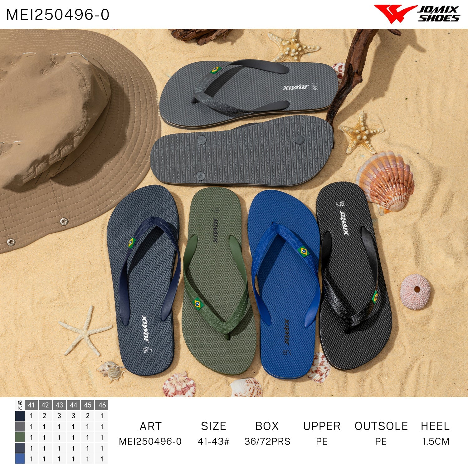 Infradito Uomo Mix Colore Mei250496 - 0 - Fornitura all'ingrosso di infradito Uomo da Jomix Shoes B2B