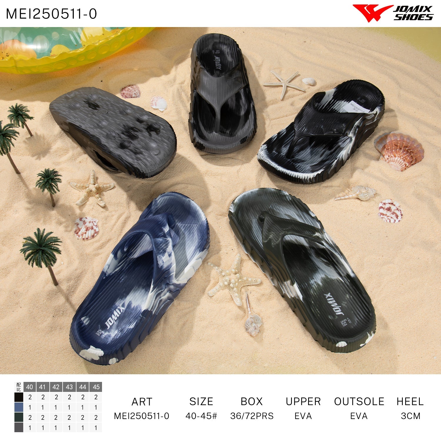 Infradito Uomo Mix Colore Mei250511 - 0 - Fornitura all'ingrosso di infradito Uomo da Jomix Shoes B2B