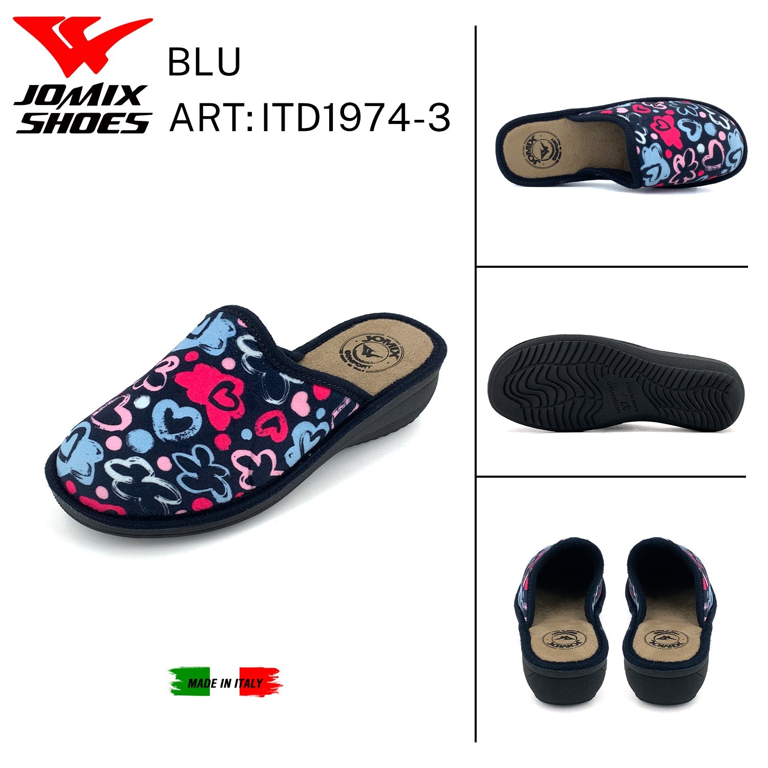 Pantofole anatomiche da donna invernali Jomix Made In Italy Shoes ITD1974 - 3 - Fornitura all'ingrosso di Pantofole Donna da Jomix Shoes B2B