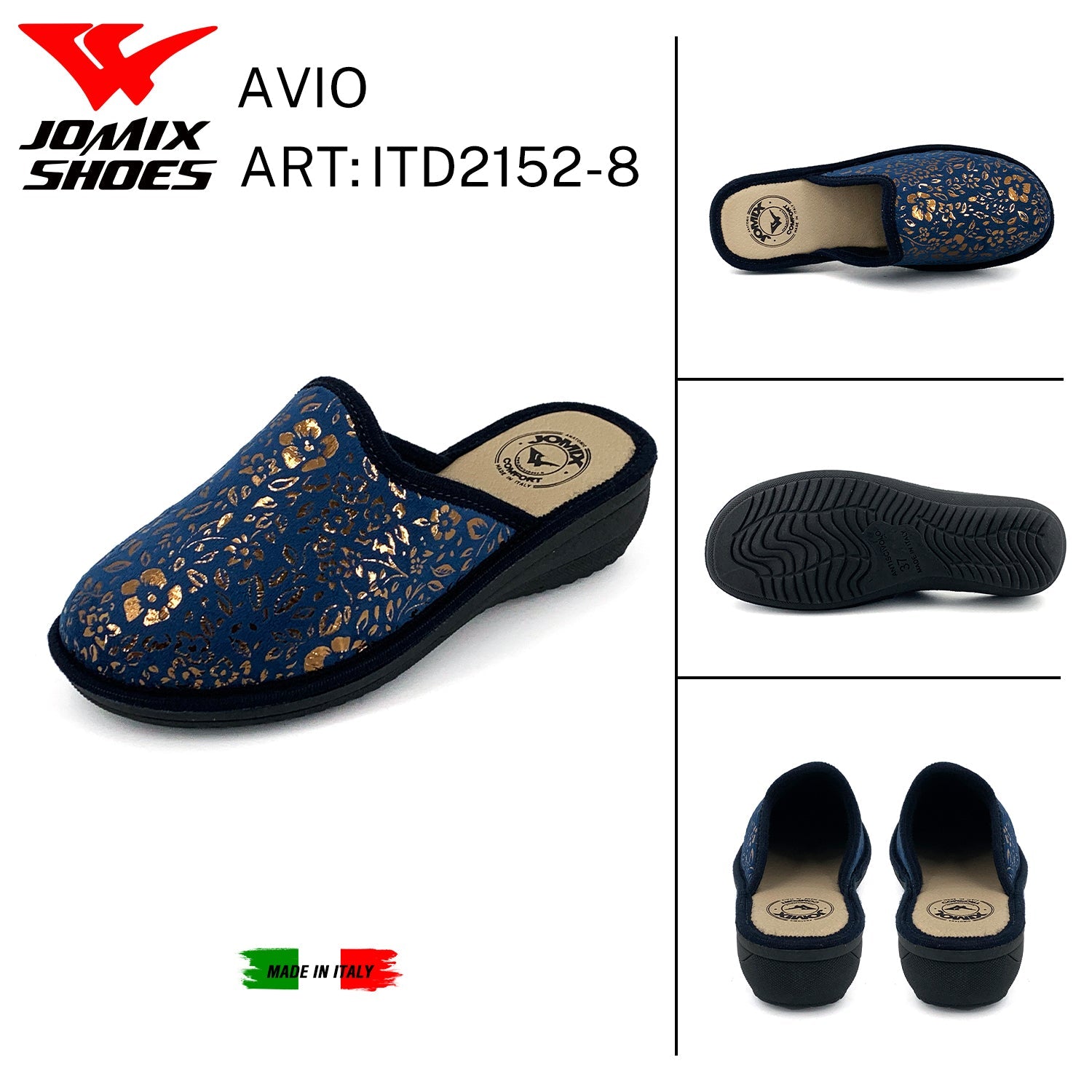 Pantofole anatomiche da donna invernali Jomix Made In Italy Shoes ITD2152 - 8 - Fornitura all'ingrosso di Pantofole Donna da Jomix Shoes B2B