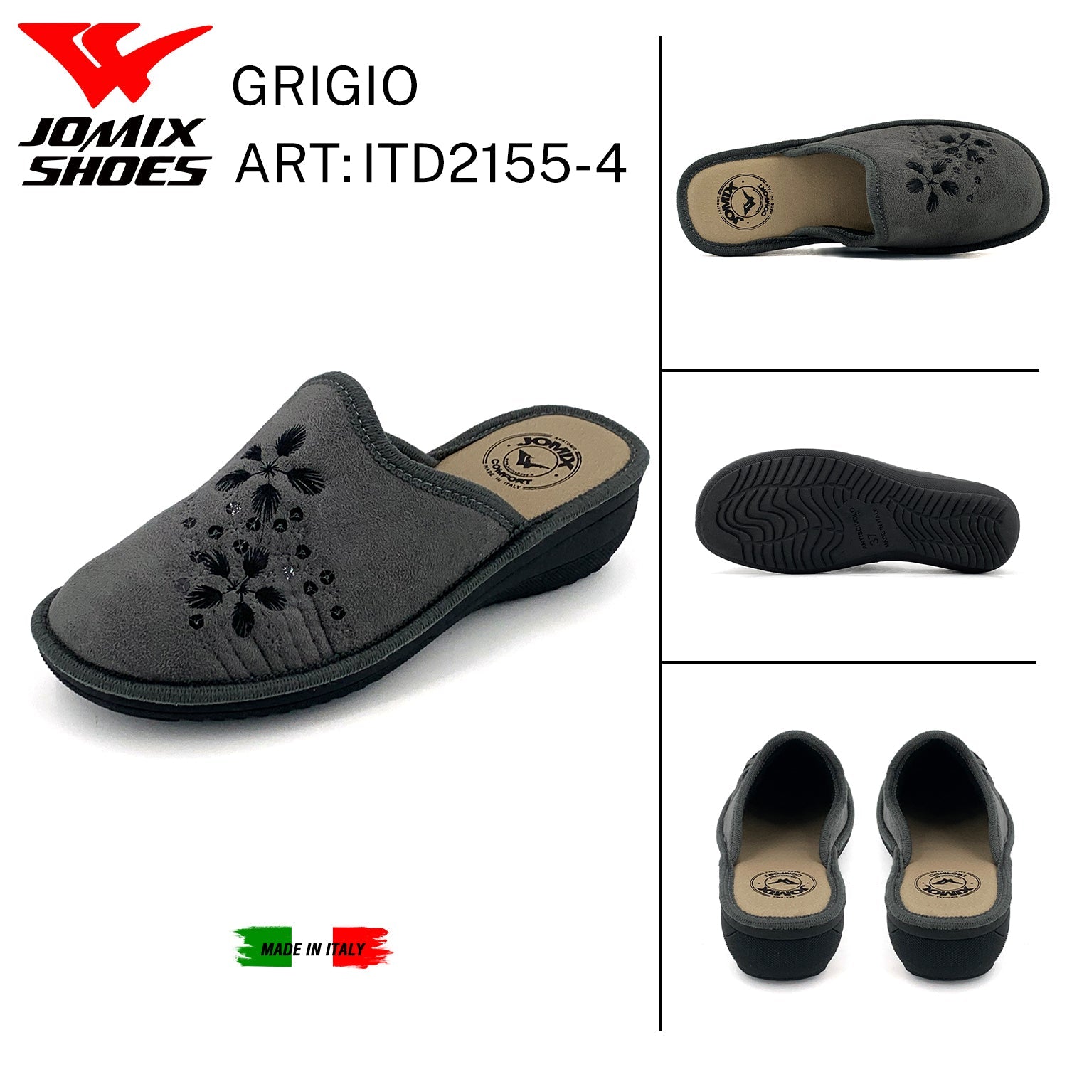 Pantofole anatomiche da donna invernali Jomix Made In Italy Shoes ITD2155 - 4 - Fornitura all'ingrosso di Pantofole Donna da Jomix Shoes B2B