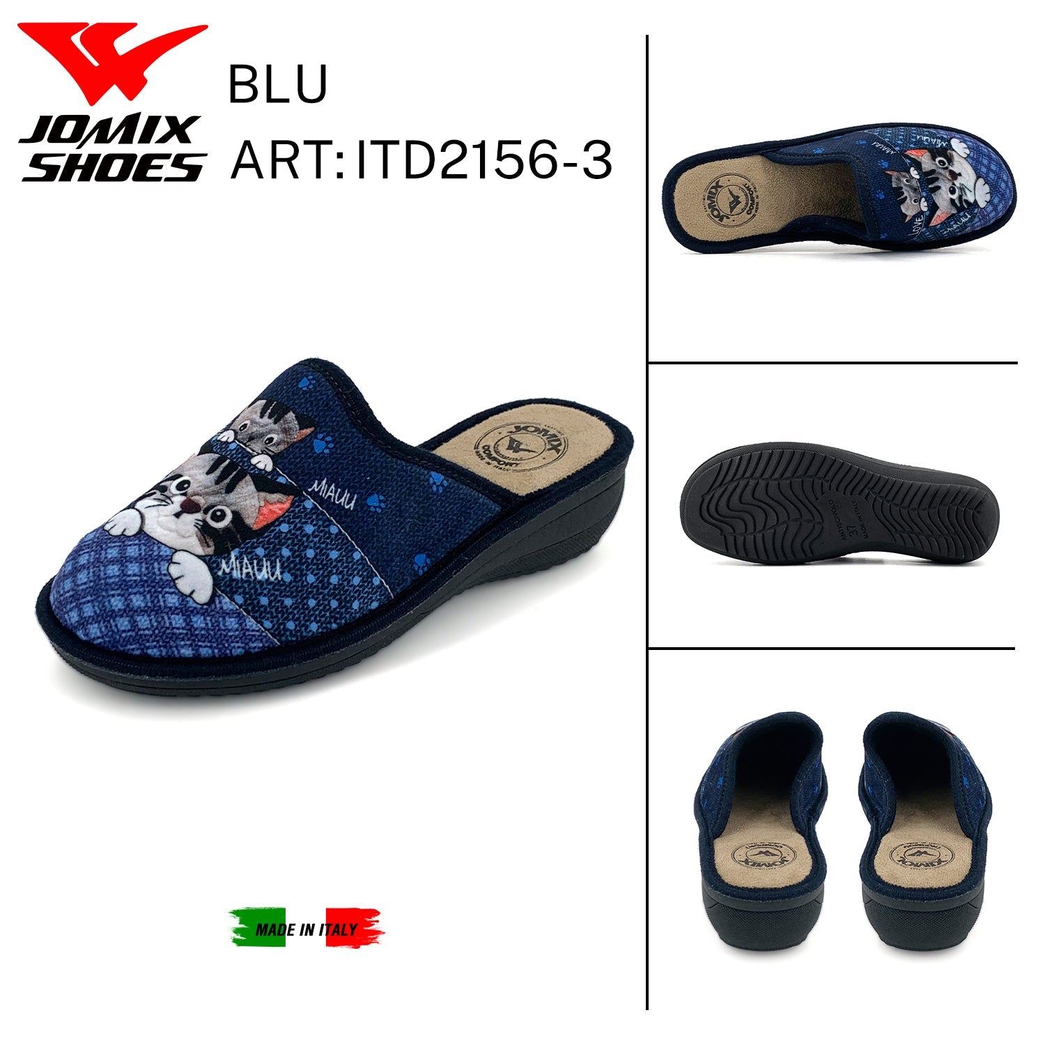 Pantofole anatomiche da donna invernali Jomix Made In Italy Shoes ITD2156 - 3 - Fornitura all&#39;ingrosso di Pantofole Donna da Jomix Shoes B2B