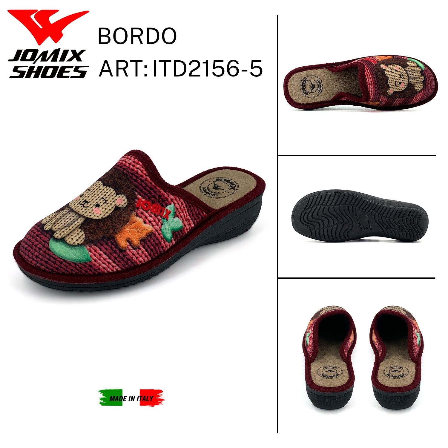 Pantofole anatomiche da donna invernali Jomix Made In Italy Shoes ITD2156 - 5 - Fornitura all'ingrosso di Pantofole Donna da Jomix Shoes B2B