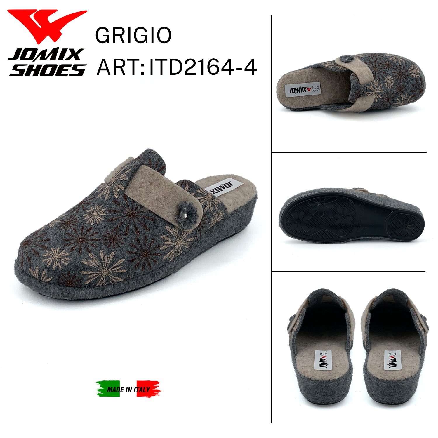 Pantofole anatomiche da donna invernali Jomix Made In Italy Shoes ITD2164 - 4 - Fornitura all'ingrosso di Pantofole Donna da Jomix Shoes B2B