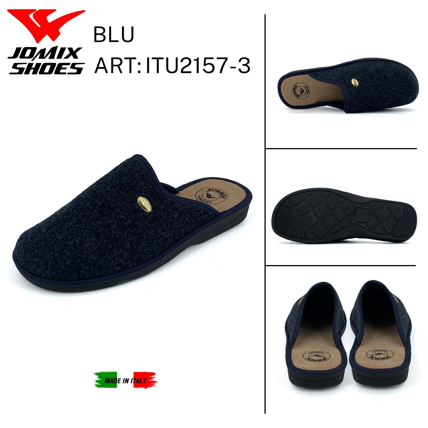 Pantofole anatomiche da Uomo invernali Jomix Made In Italy Shoes ITU2157 - 3 - Fornitura all&#39;ingrosso di Pantofole Uomo da Jomix Shoes B2B
