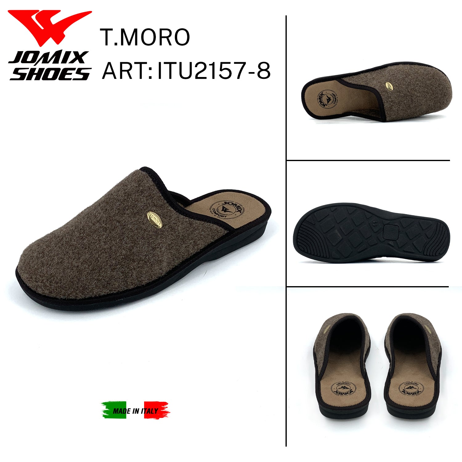 Pantofole anatomiche da Uomo invernali Jomix Made In Italy Shoes ITU2157 - 8 - Fornitura all'ingrosso di Pantofole Uomo da Jomix Shoes B2B