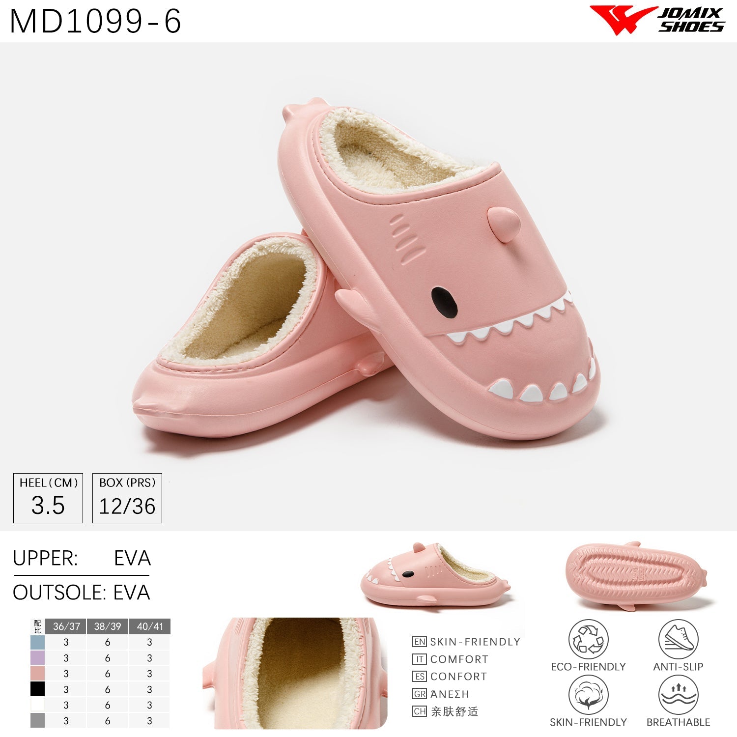 Pantofole con punta chiusa da donna imbottite Jomix Shoes MD1099 - 6 - Fornitura all'ingrosso di Pantofole Donna da Jomix Shoes B2B