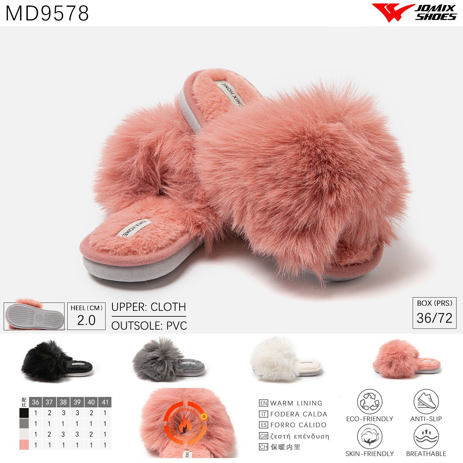 Pantofole da donna invernali Jomix Shoes MD9578 - Fornitura all'ingrosso di Pantofole Donna da Jomix Shoes B2B