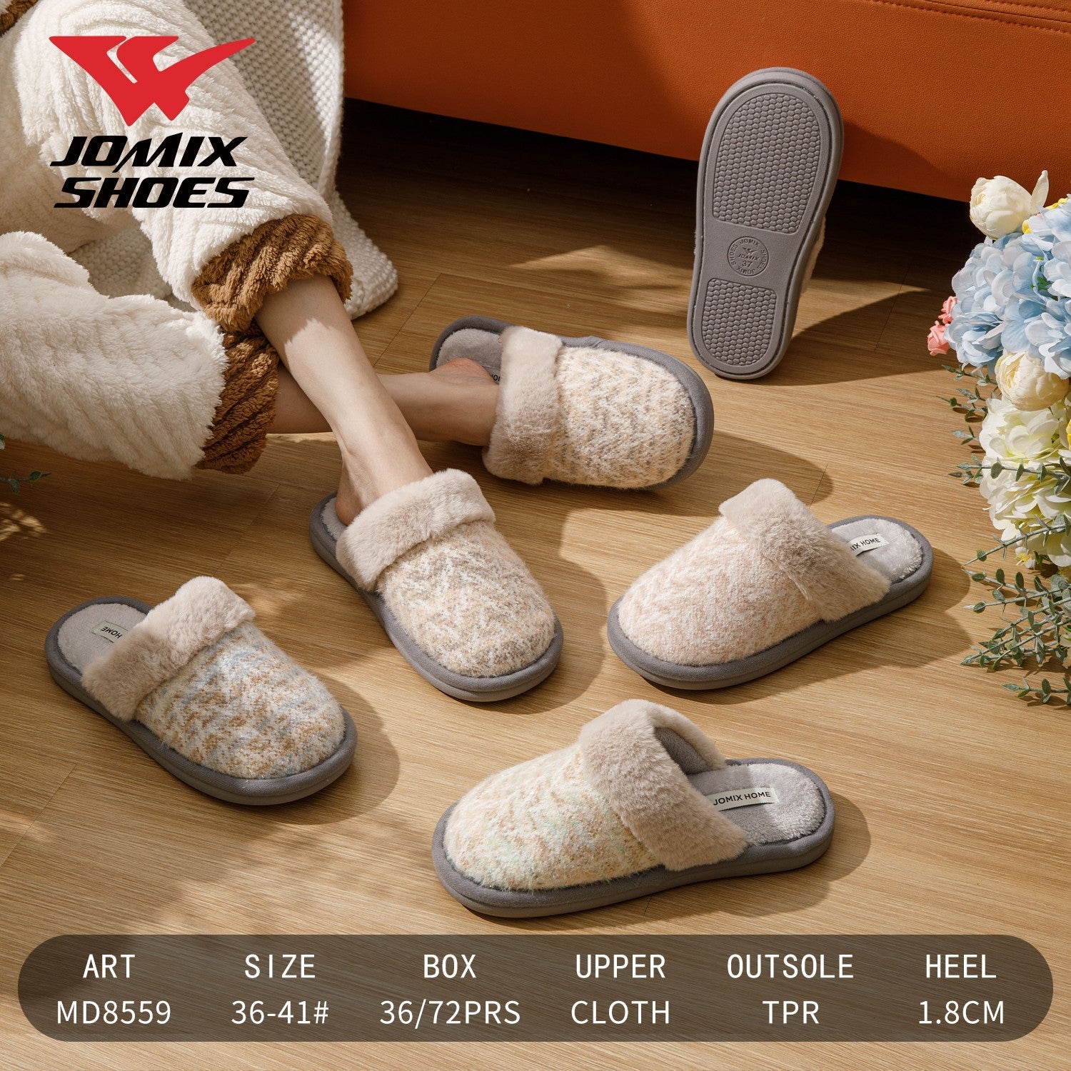 Pantofole da donna Jomix Shoes MD8559 - Fornitura all'ingrosso di Pantofole Peluche Donna da Jomix Shoes B2B