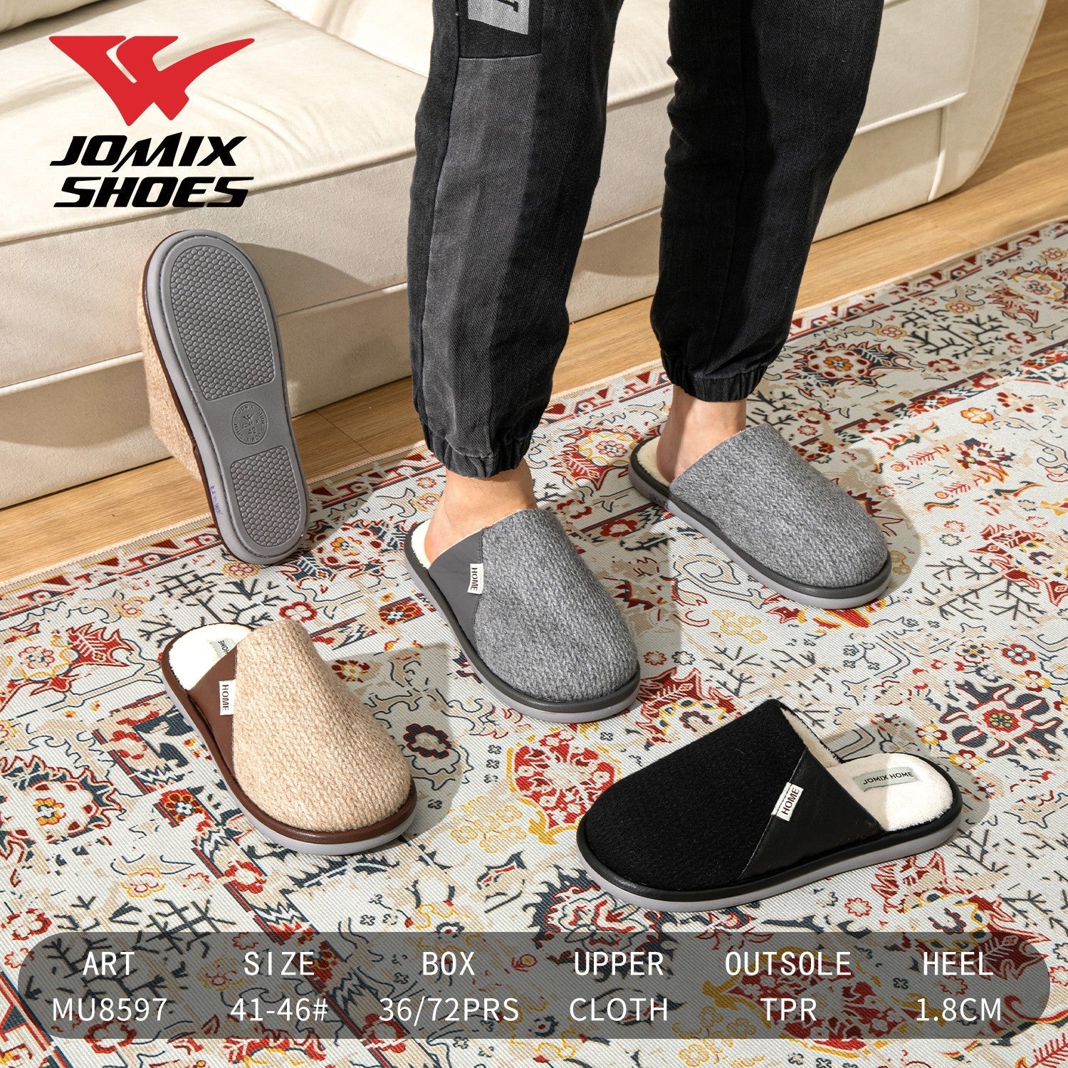 Pantofole da uomo Jomix Shoes MU8597 - Fornitura all'ingrosso di Pantofole Uomo da Jomix Shoes B2B