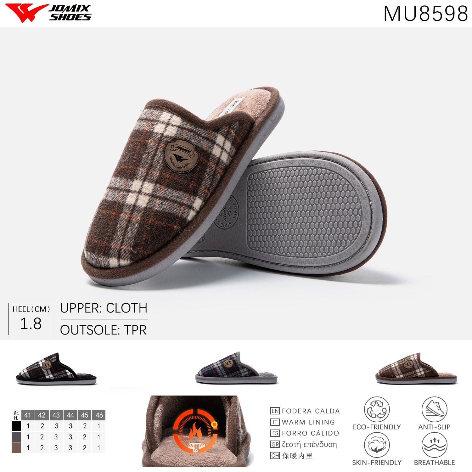 Pantofole da uomo Jomix Shoes MU8598 - Fornitura all'ingrosso di Pantofole Uomo da Jomix Shoes B2B