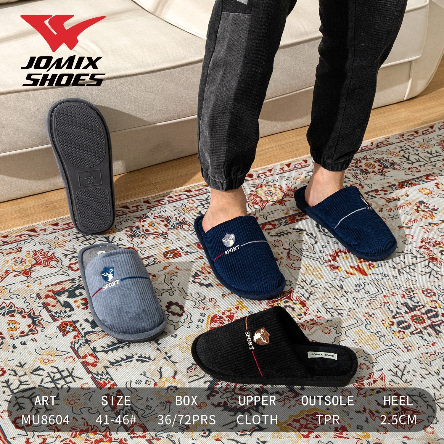 Pantofole da uomo Jomix Shoes MU8604 - Fornitura all'ingrosso di Pantofole Uomo da Jomix Shoes B2B