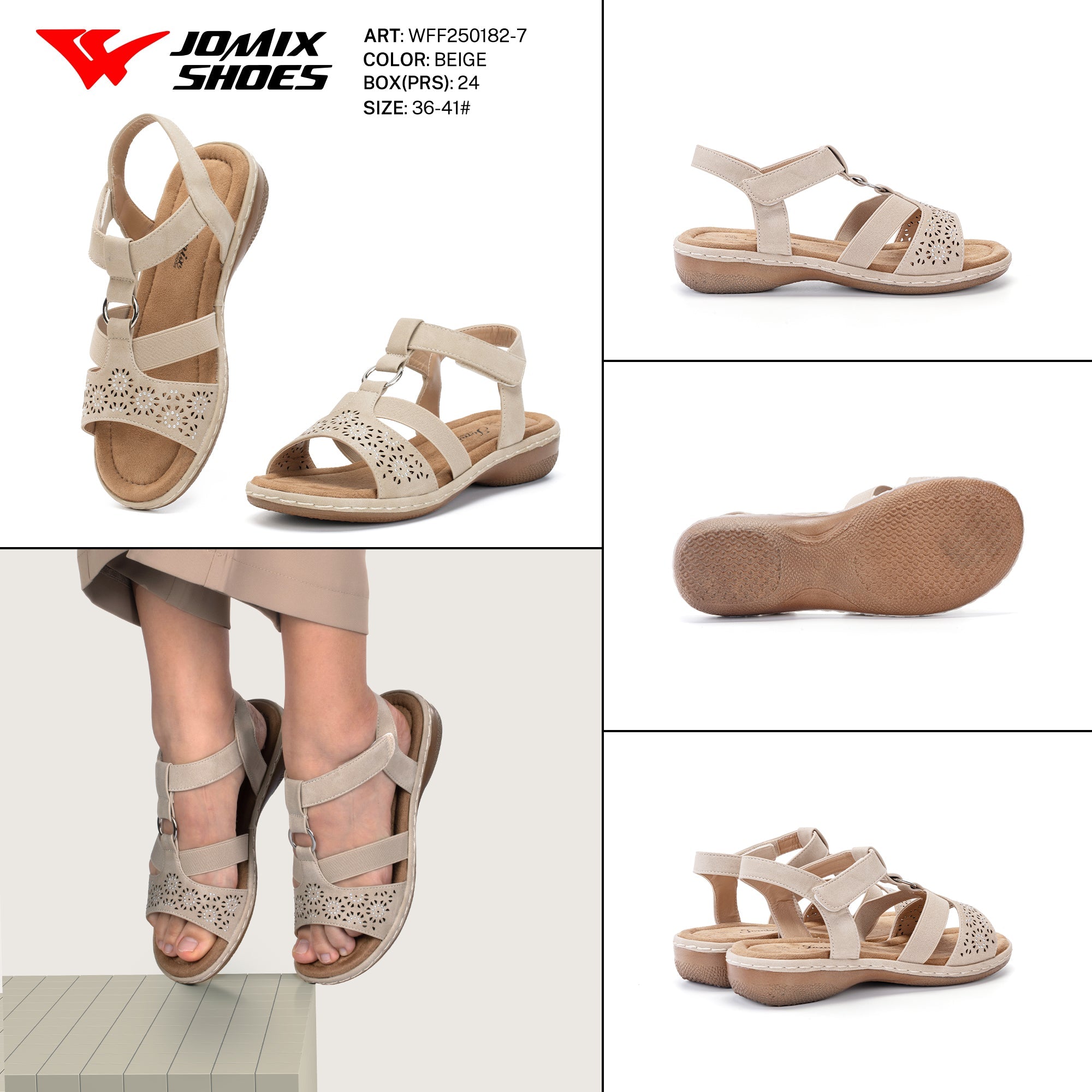 Sandali Tacco Basso Wff250182 - 7 - Fornitura all'ingrosso di Sandali Donna da Jomix Shoes B2B