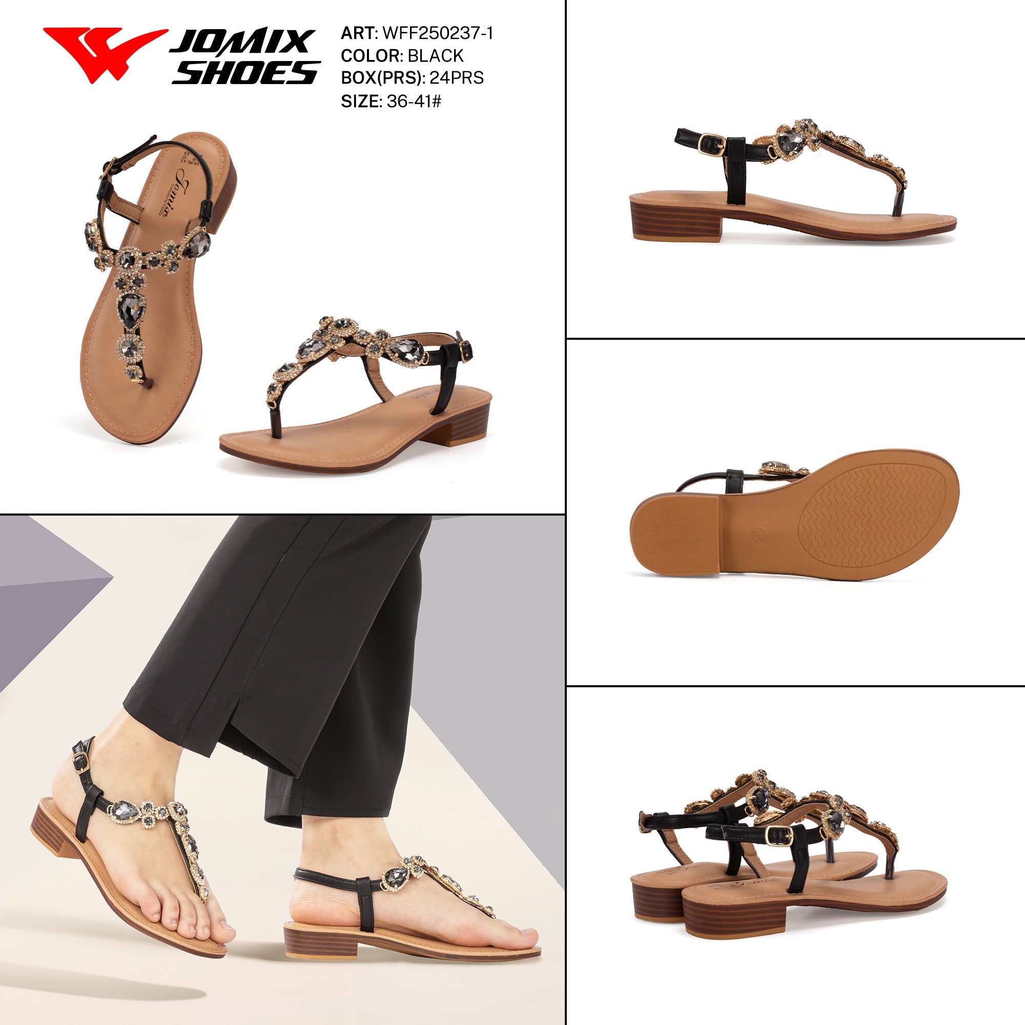 Sand.Infradito Tacco Basso Wff250237 - 1 - Fornitura all'ingrosso di Infradito Donna da Jomix Shoes B2B