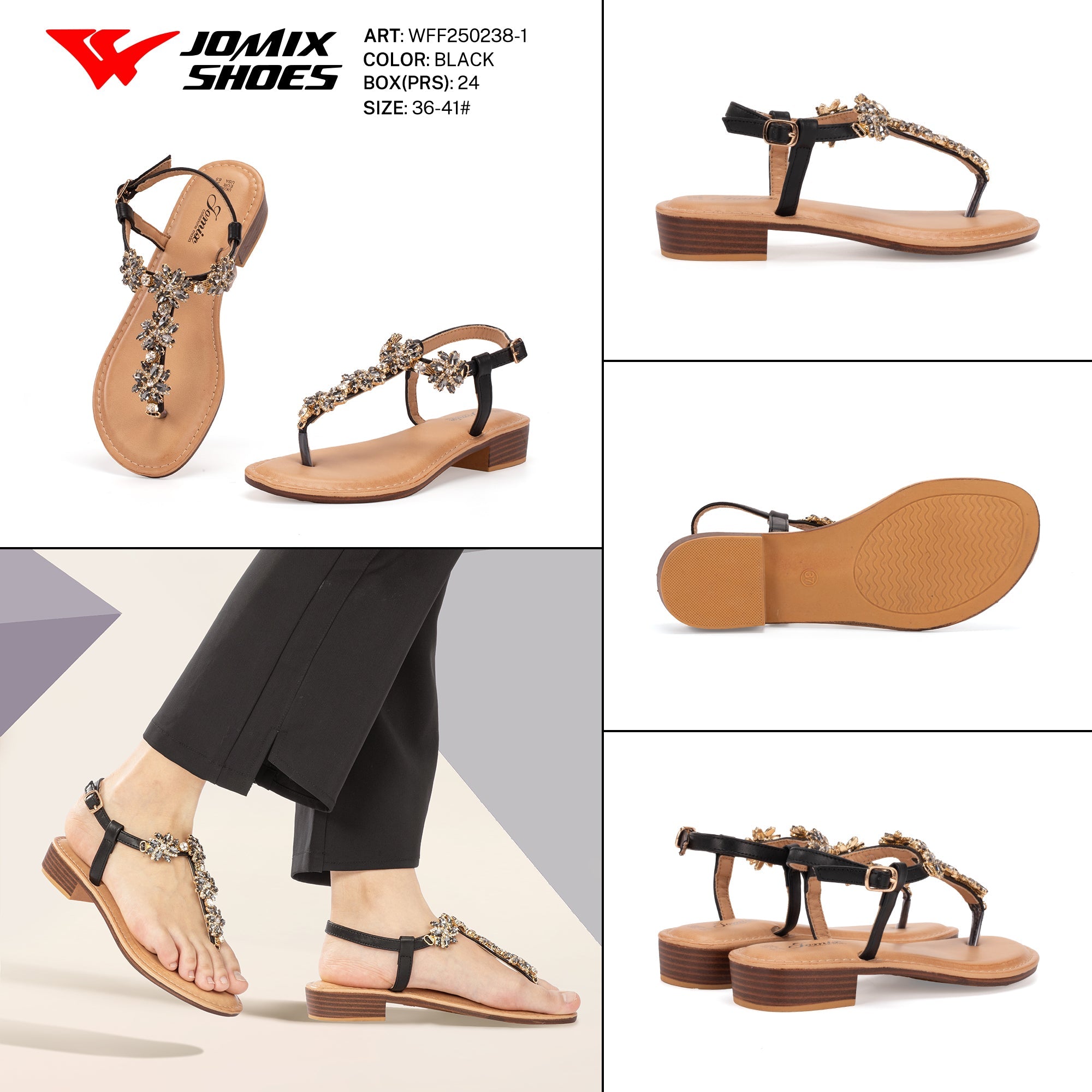 Sand.Infradito Tacco Basso Wff250238 - 1 - Fornitura all'ingrosso di Infradito Donna da Jomix Shoes B2B