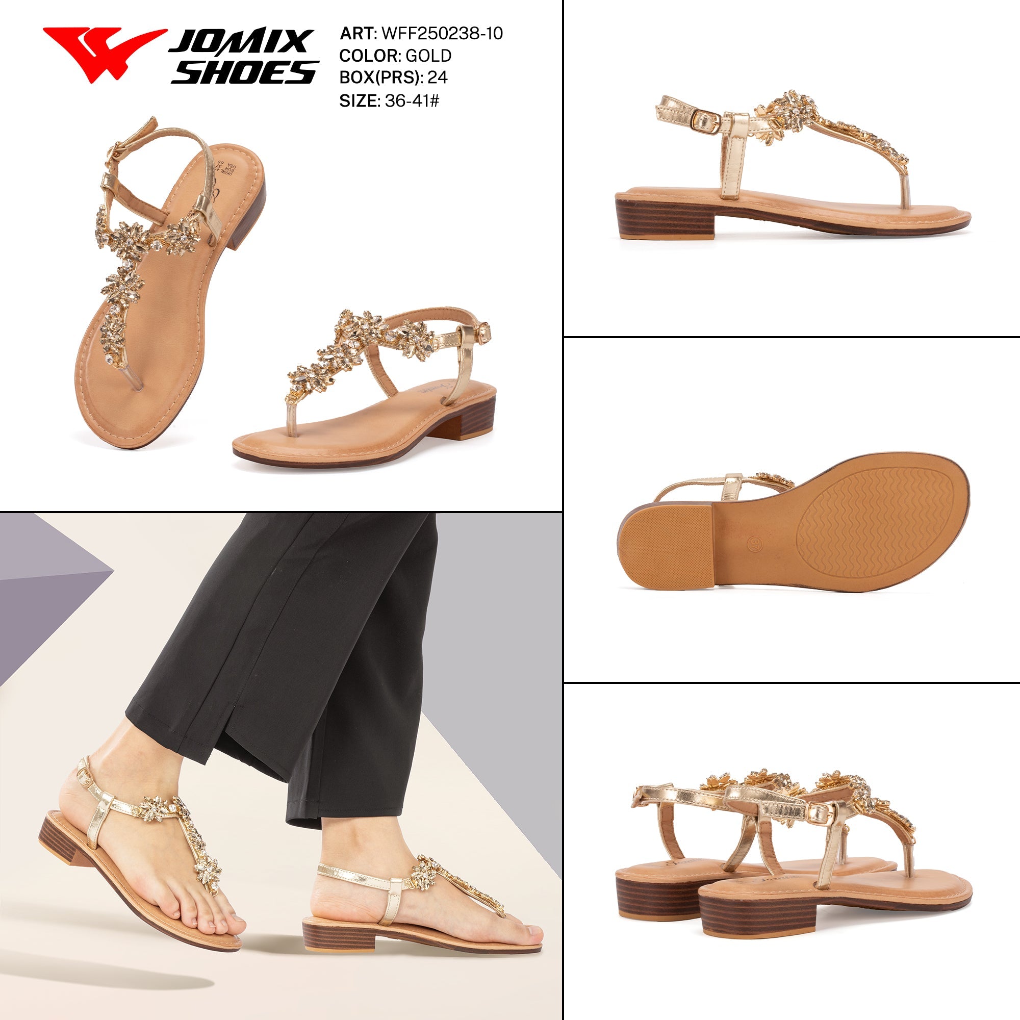 Sand.Infradito Tacco Basso Wff250238 - 10 - Fornitura all'ingrosso di Infradito Donna da Jomix Shoes B2B