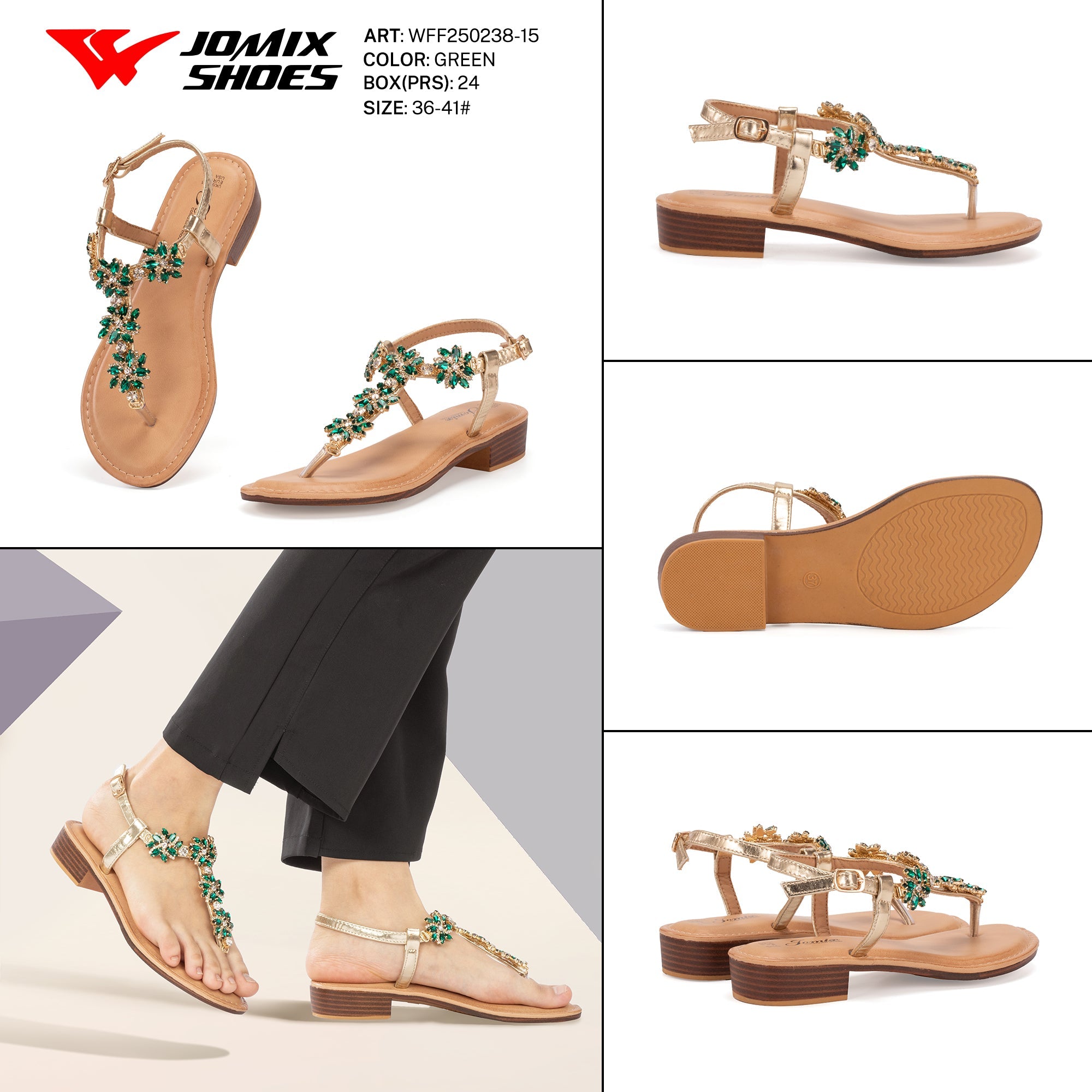 Sand.Infradito Tacco Basso Wff250238 - 15 - Fornitura all'ingrosso di Infradito Donna da Jomix Shoes B2B